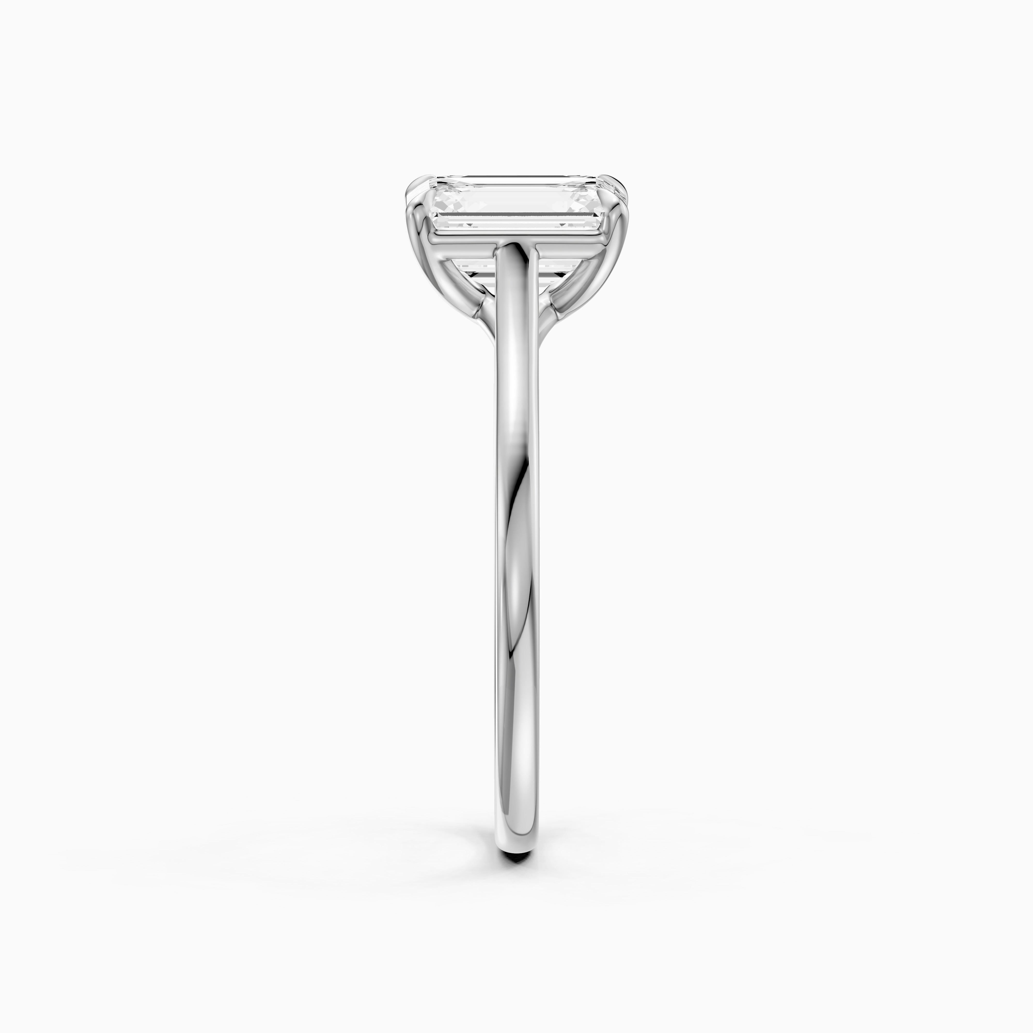 Charlay Emerald Cut Solitaire Moissanite Diamond Engagement Ring