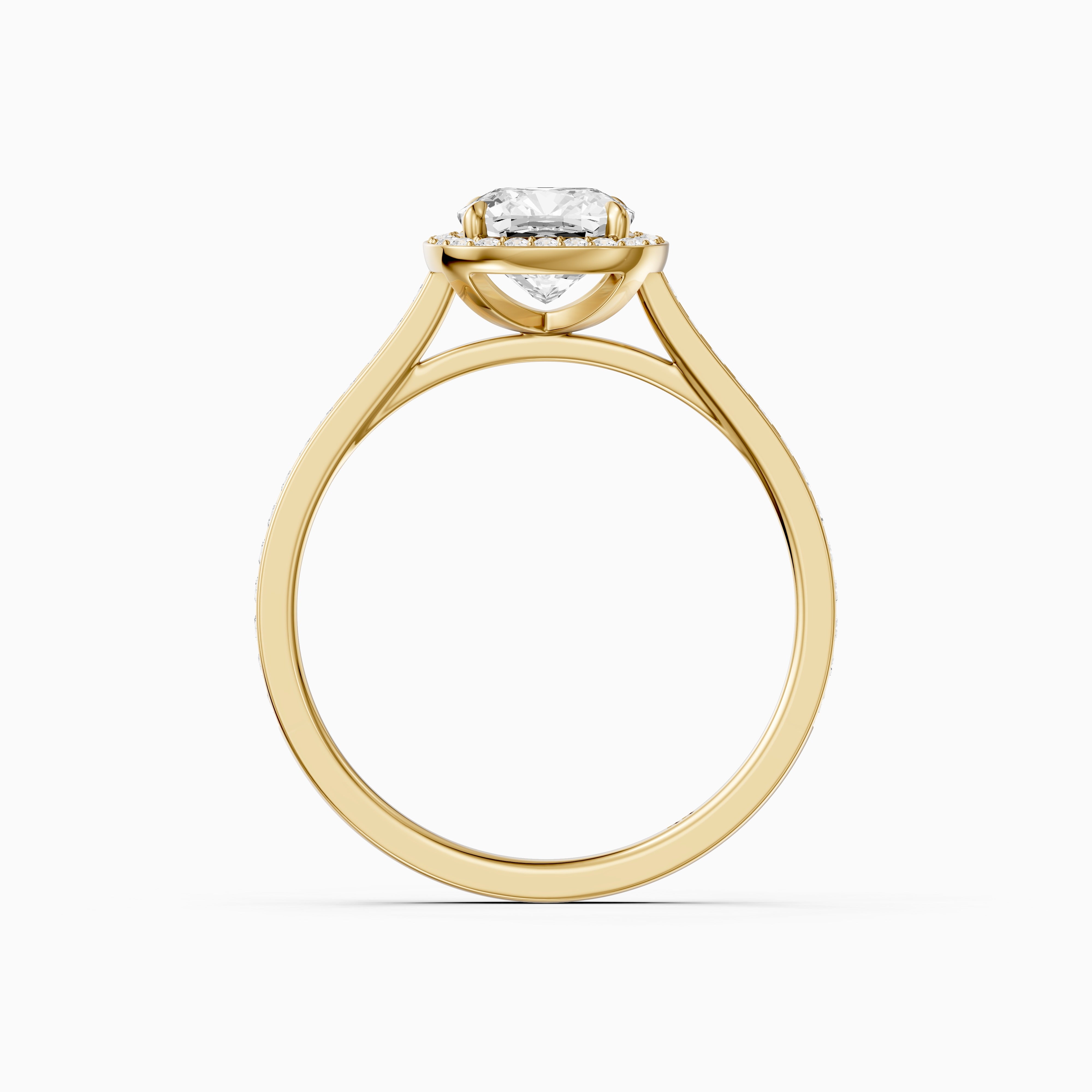 Kenzie Cushion Cut Halo Channel Set Moissanite Diamond Ring