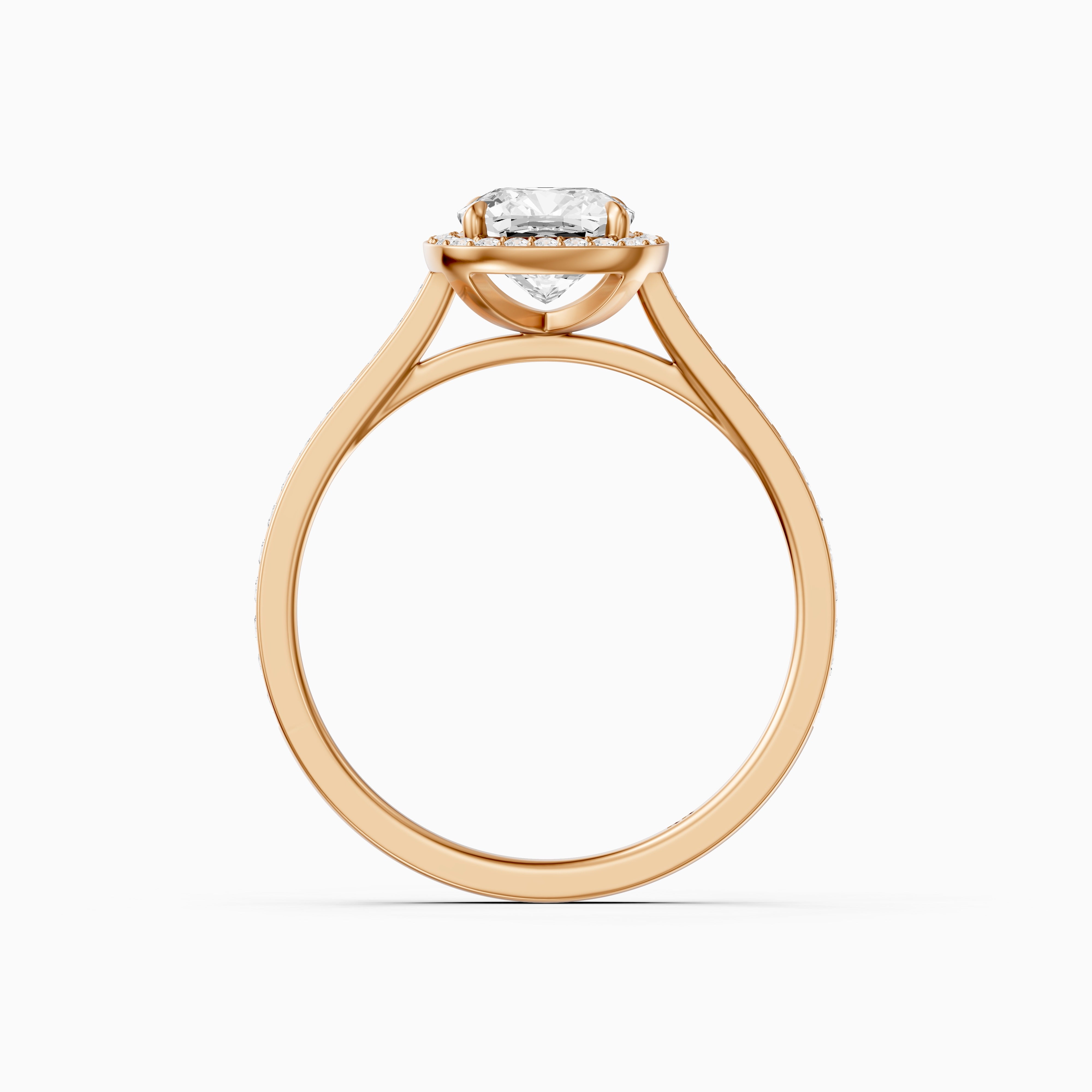 Kenzie Cushion Cut Halo Channel Set Moissanite Diamond Ring