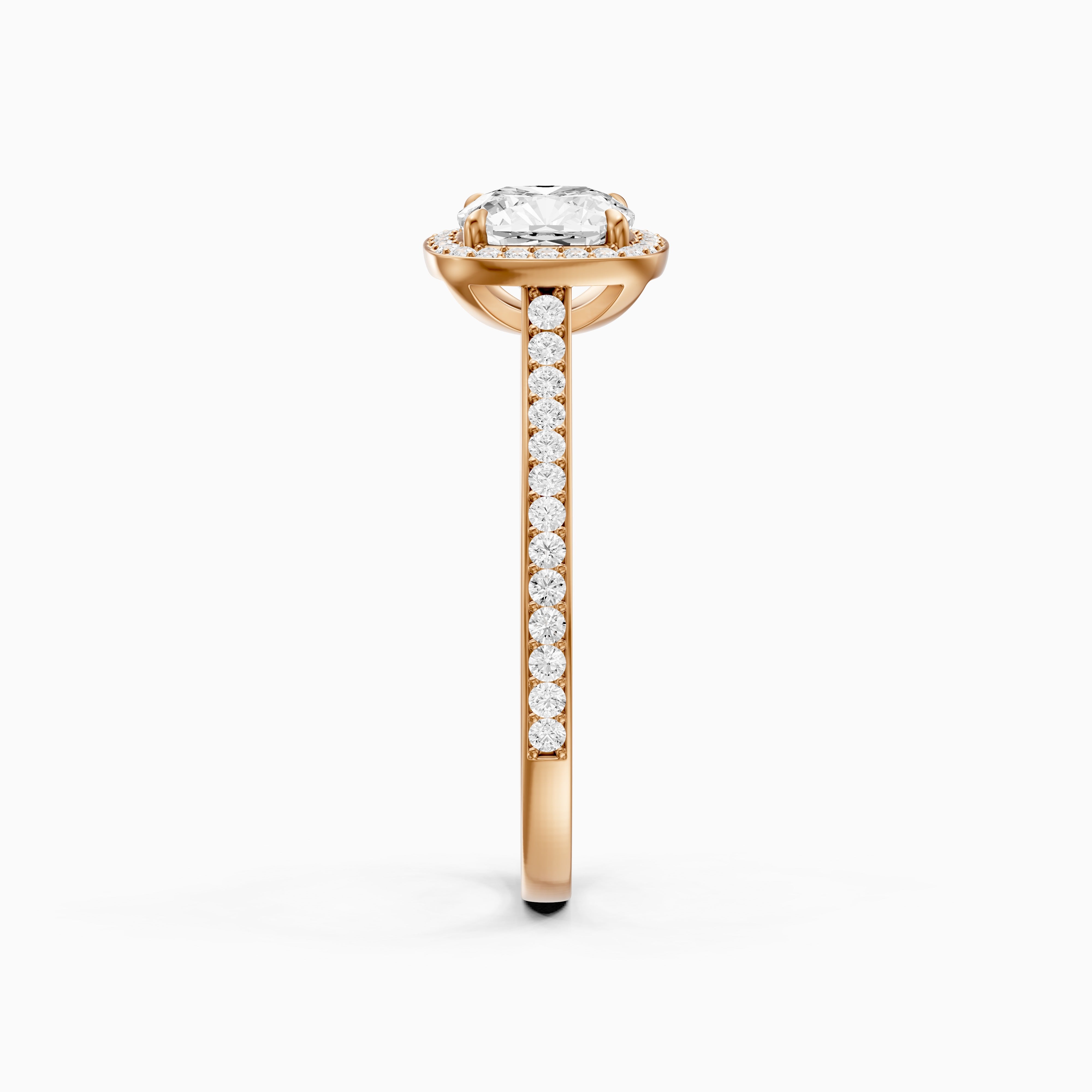 Kenzie Cushion Cut Halo Channel Set Moissanite Diamond Ring