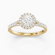 Alison Round Cut Halo Split Shank Pave Lab Grown Diamond Ring