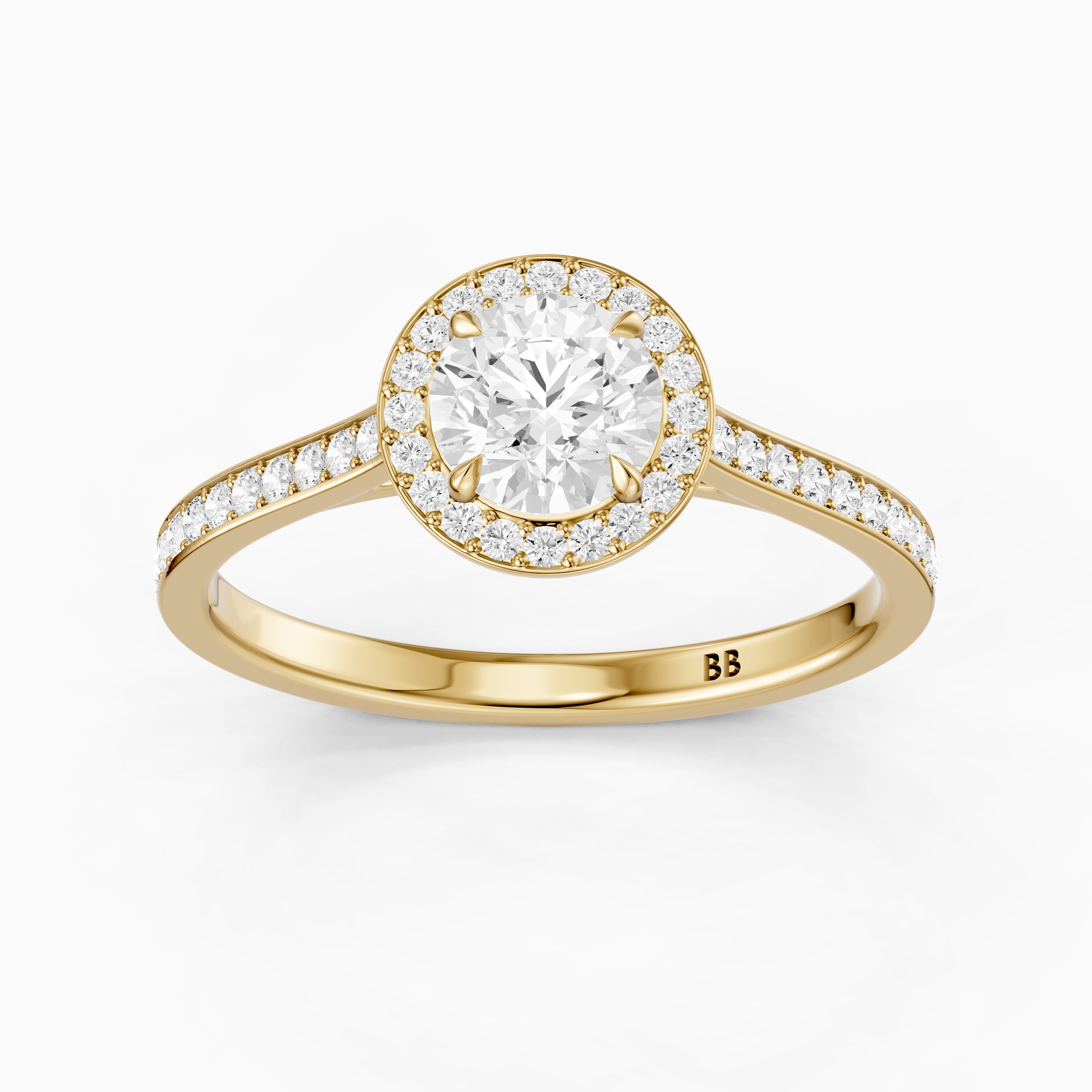 Marlie Round Cut Halo Channel Set Lab Grown Diamond Ring