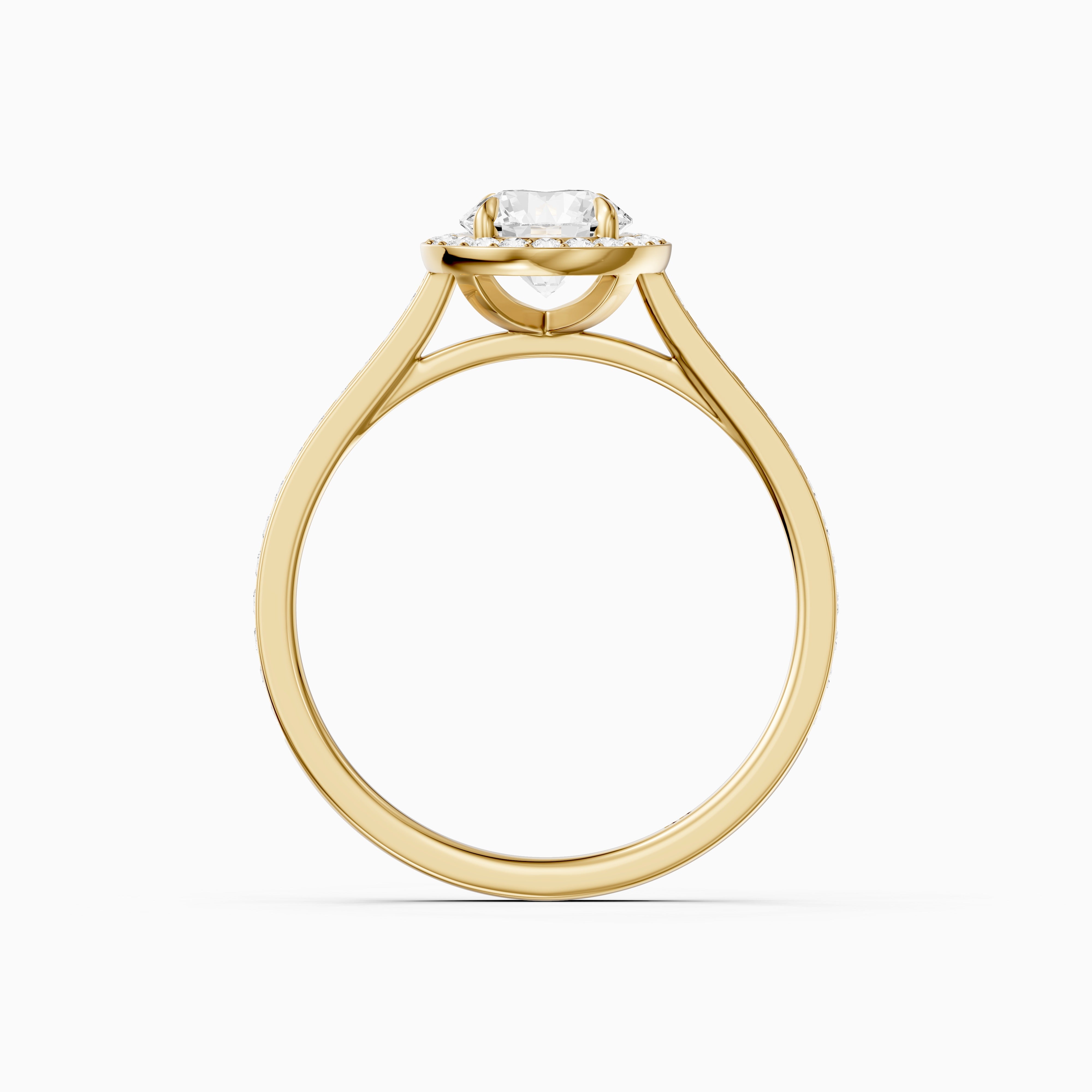 Marlie Round Cut Halo Channel Set Moissanite Diamond Ring