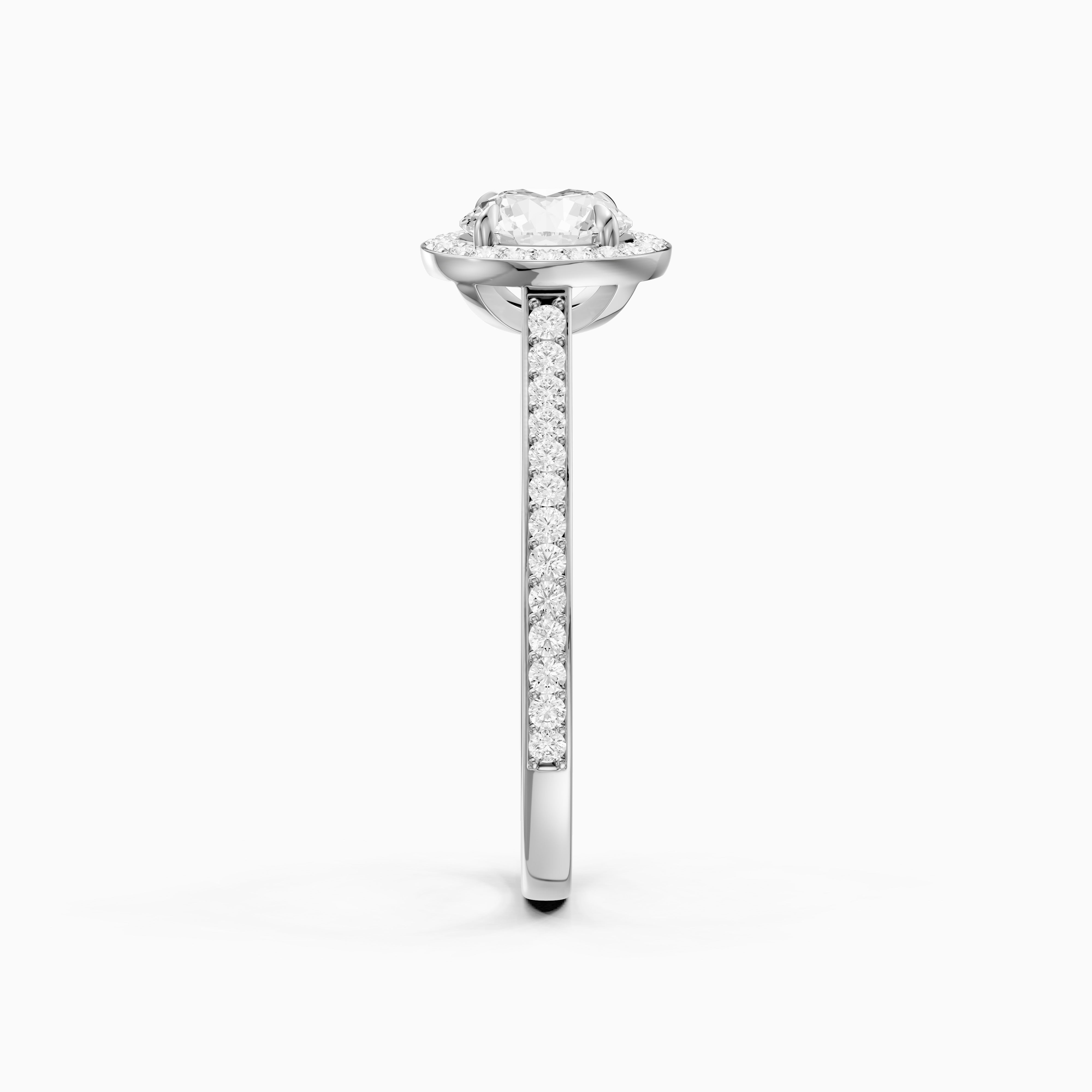 Marlie Round Cut Halo Channel Set Moissanite Diamond Ring
