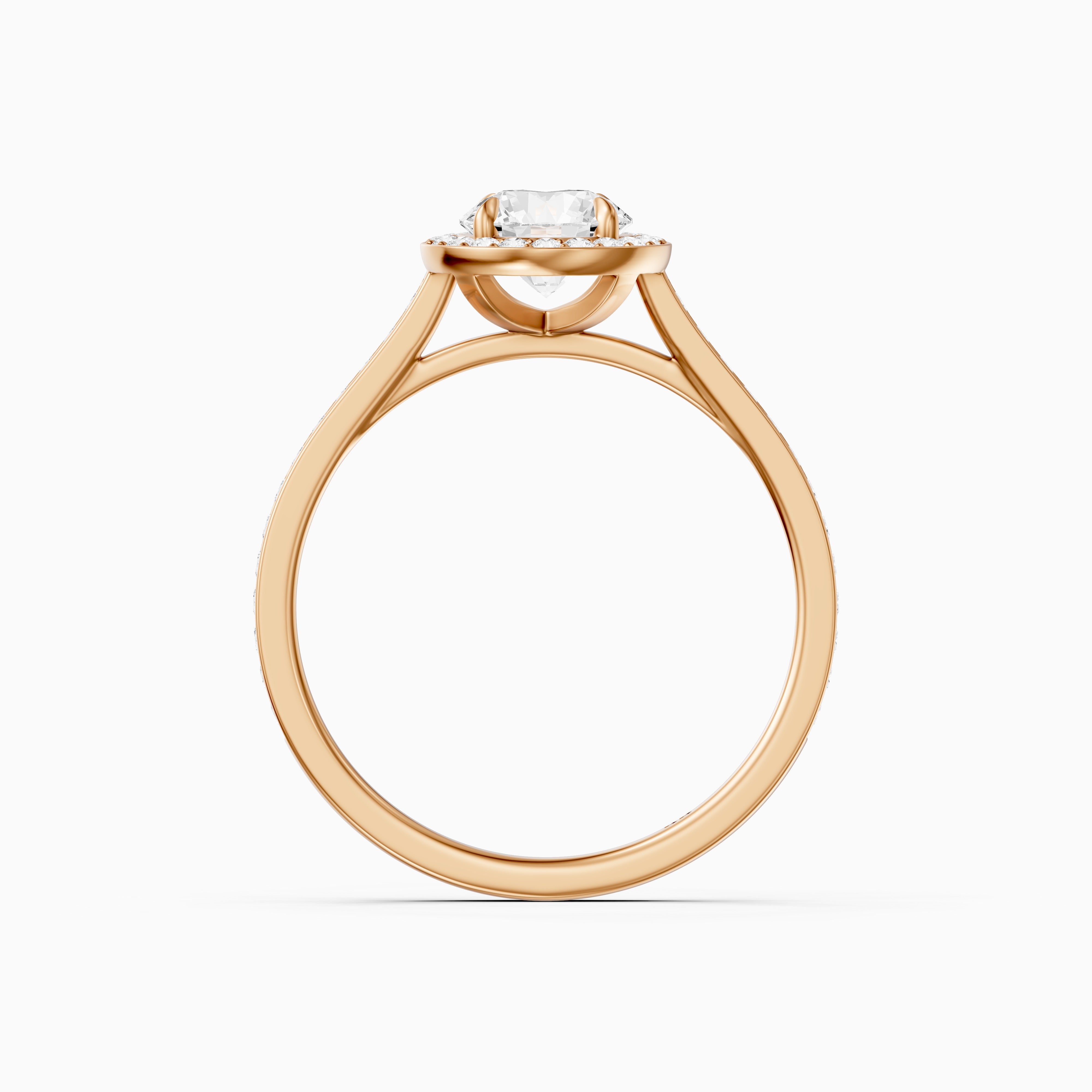 Marlie Round Cut Halo Channel Set Moissanite Diamond Ring