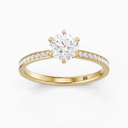 Keegan 6 Prong Round Cut Channel Set Moissanite Diamond Ring