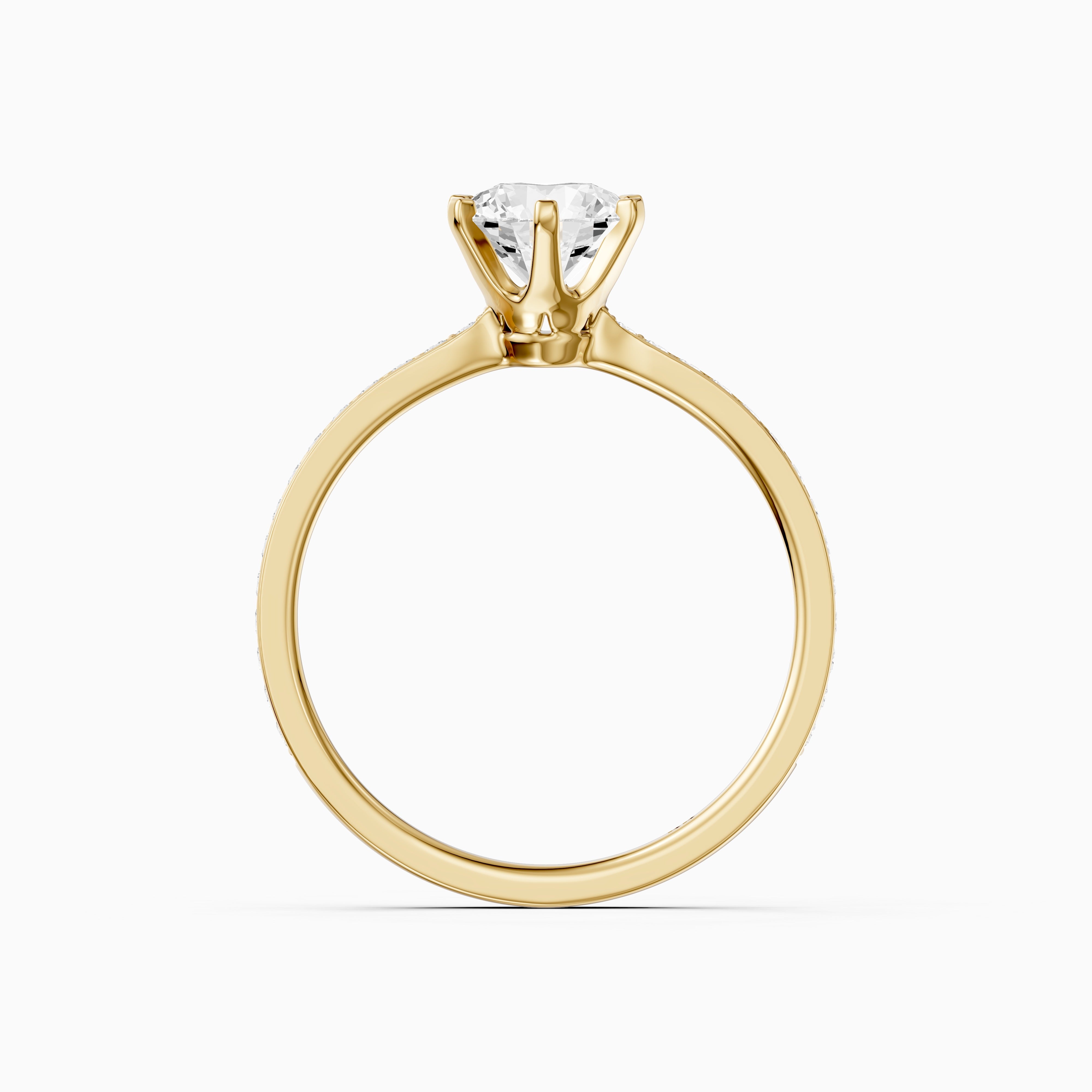 Keegan 6 Prong Round Cut Channel Set Moissanite Diamond Ring