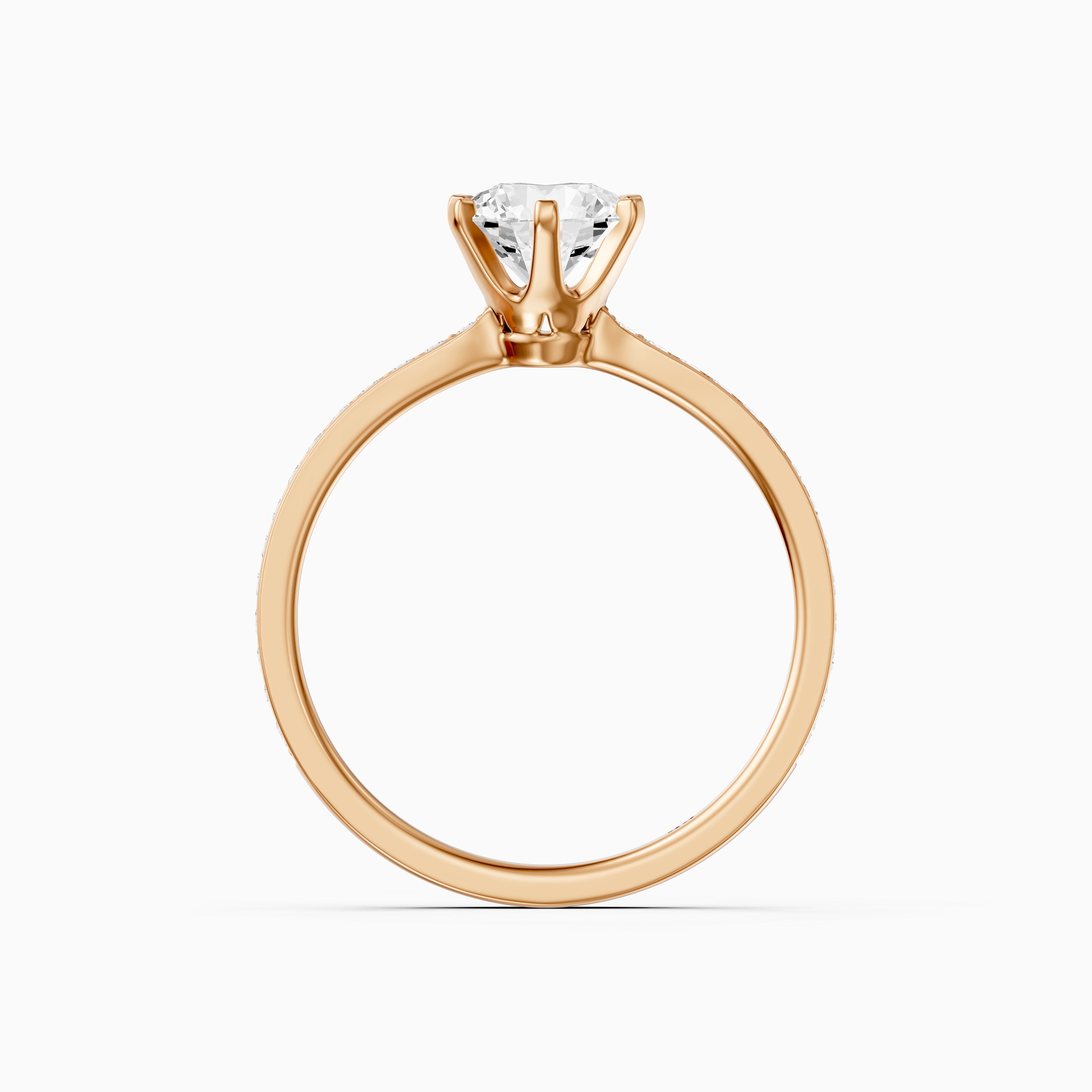 Keegan 6 Prong Round Cut Channel Set Moissanite Diamond Ring