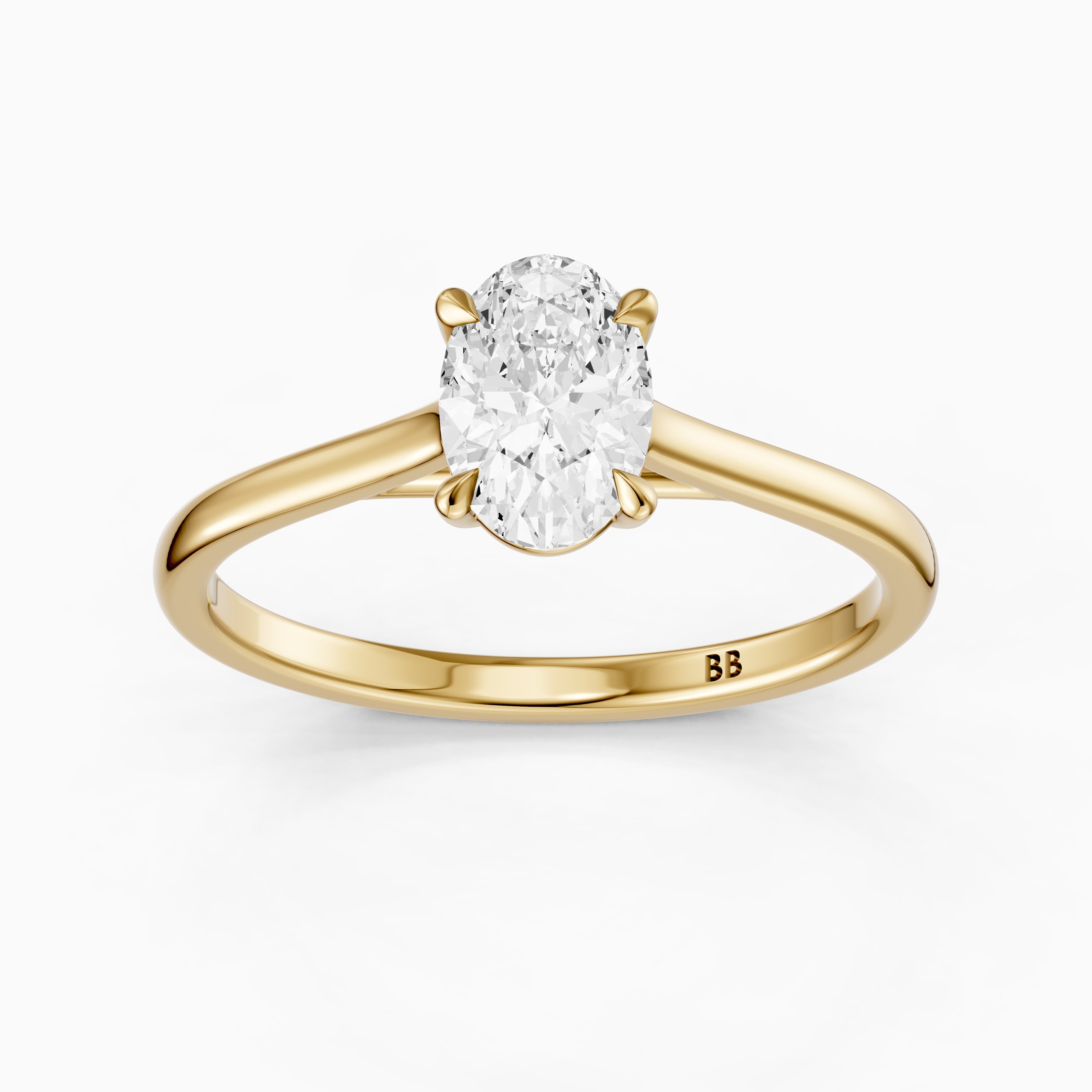 Gaga Oval Cut Solitaire Lab Grown Diamond Engagement Ring