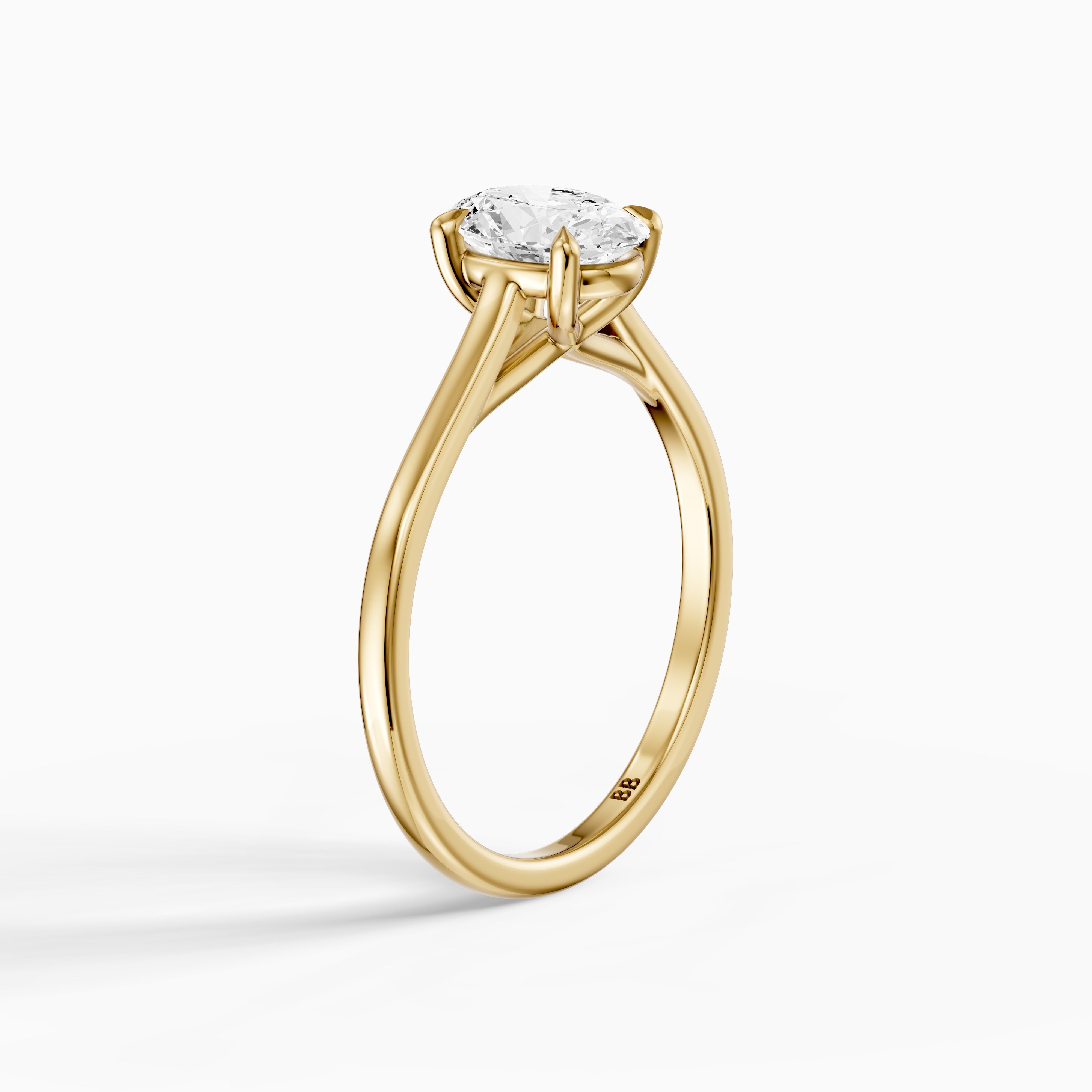 Gaga Oval Cut Solitaire Lab Grown Diamond Engagement Ring