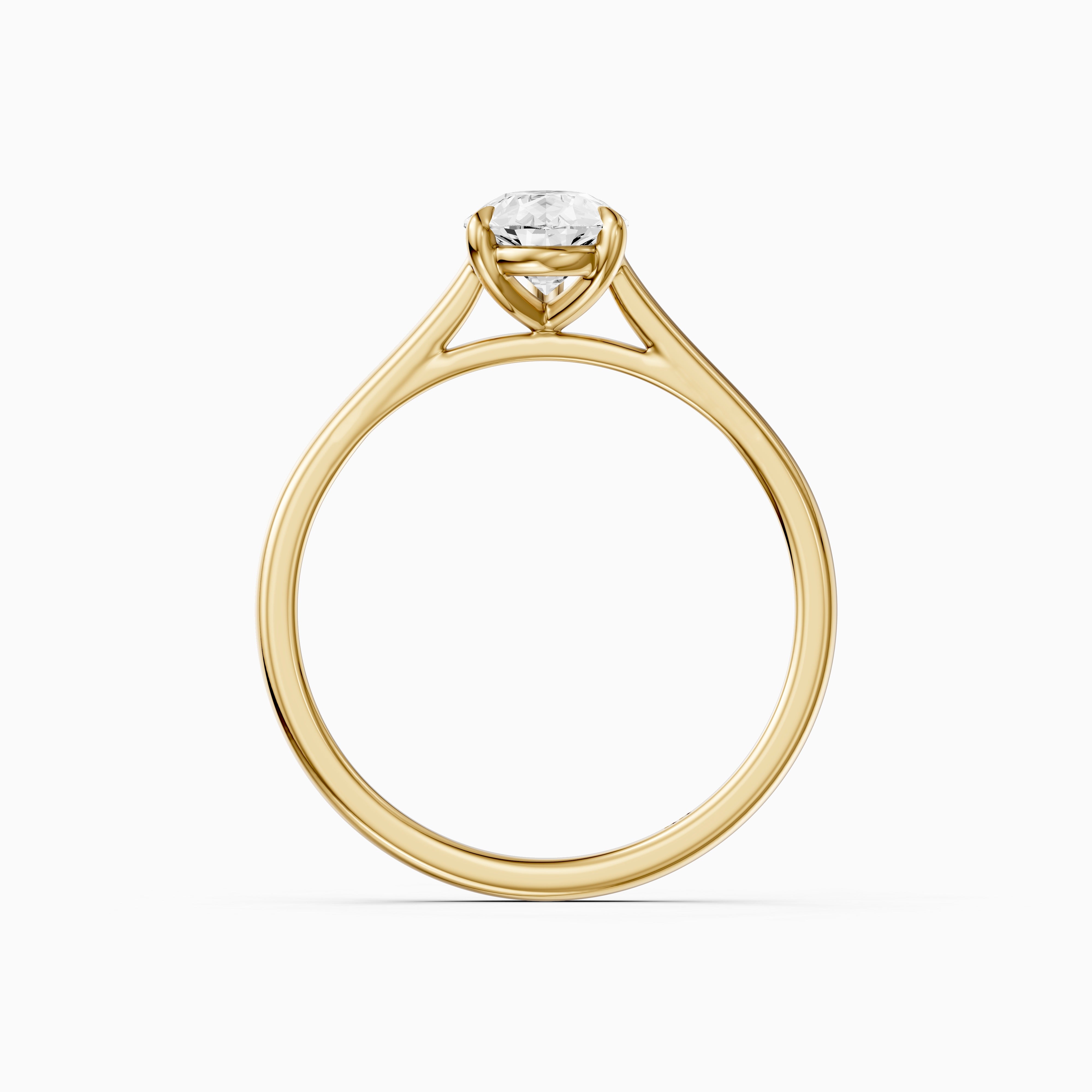 Emily 3 Prong Pear Cut Solitaire Cathedral Moissanite Diamond Ring