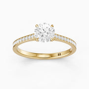 Jolene 4 Prong Round Cut Side Stone Channel Set Lab Grown Diamond Ring