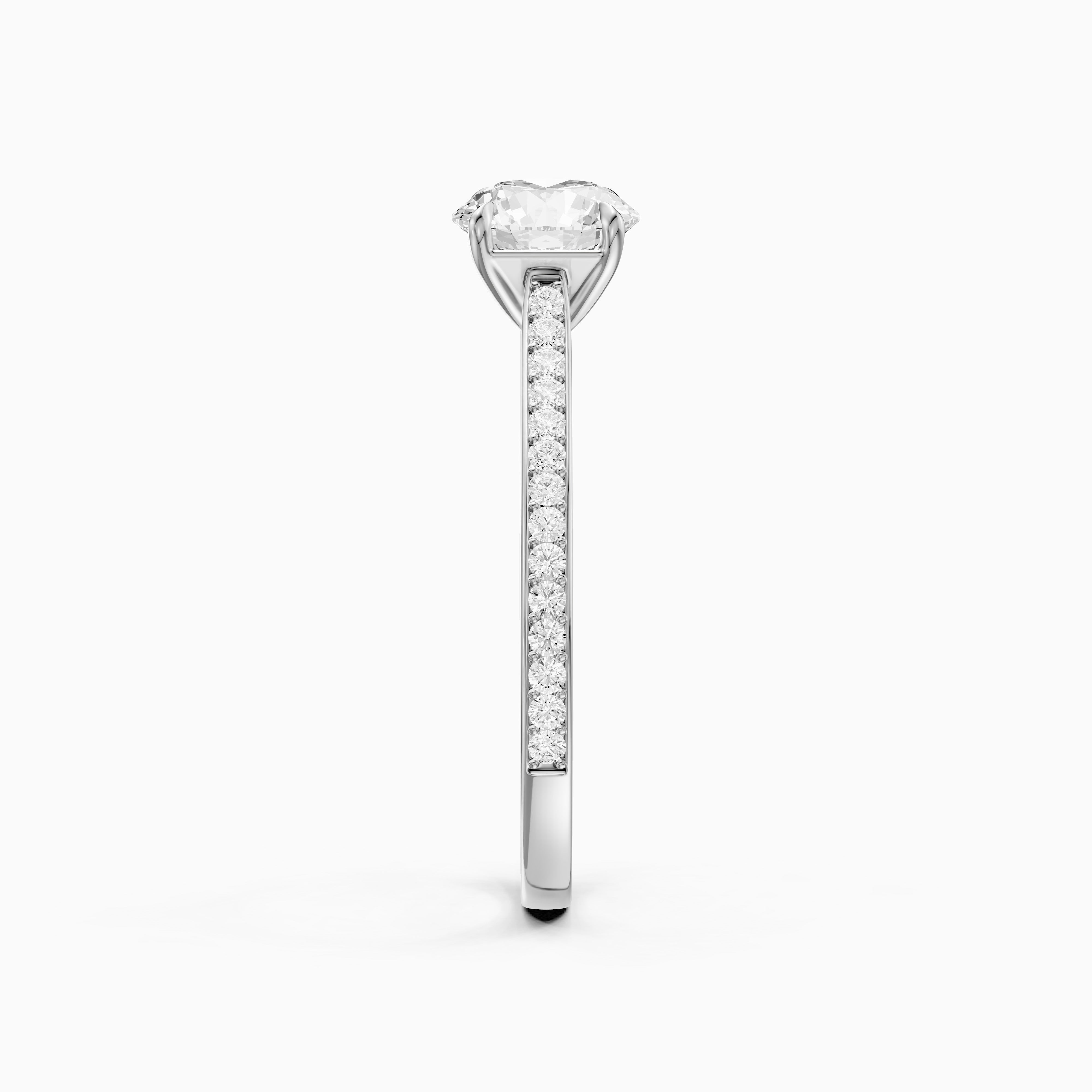 Jolene 4 Prong Round Cut Side Stone Channel Set Moissanite Diamond Ring
