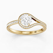 Ashlee Round Cut Unique Halo Channel Set Lab Grown Diamond Ring