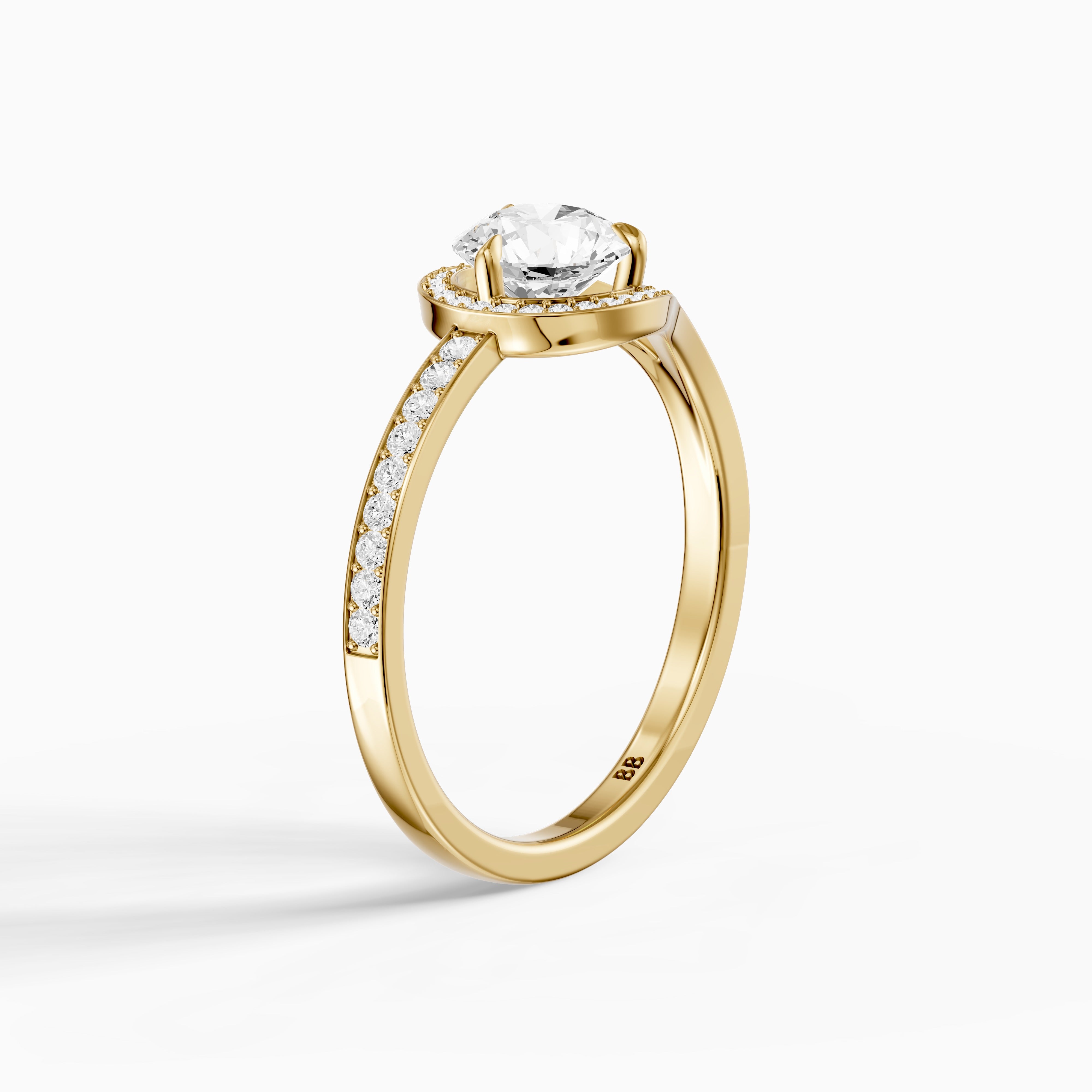 Ashlee Round Cut Unique Halo Channel Set Lab Grown Diamond Ring