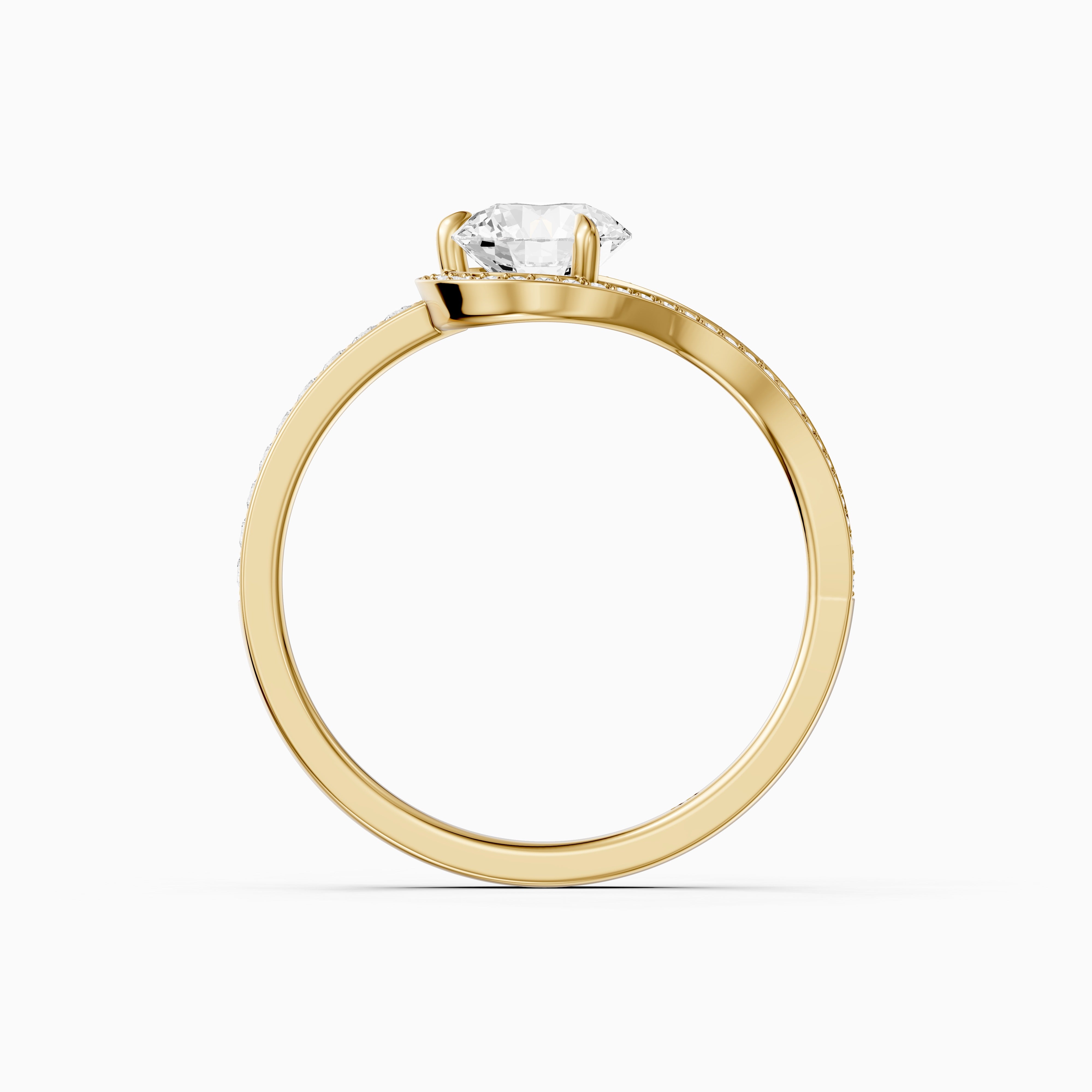 Ashlee Round Cut Unique Halo Channel Set Moissanite Diamond Ring