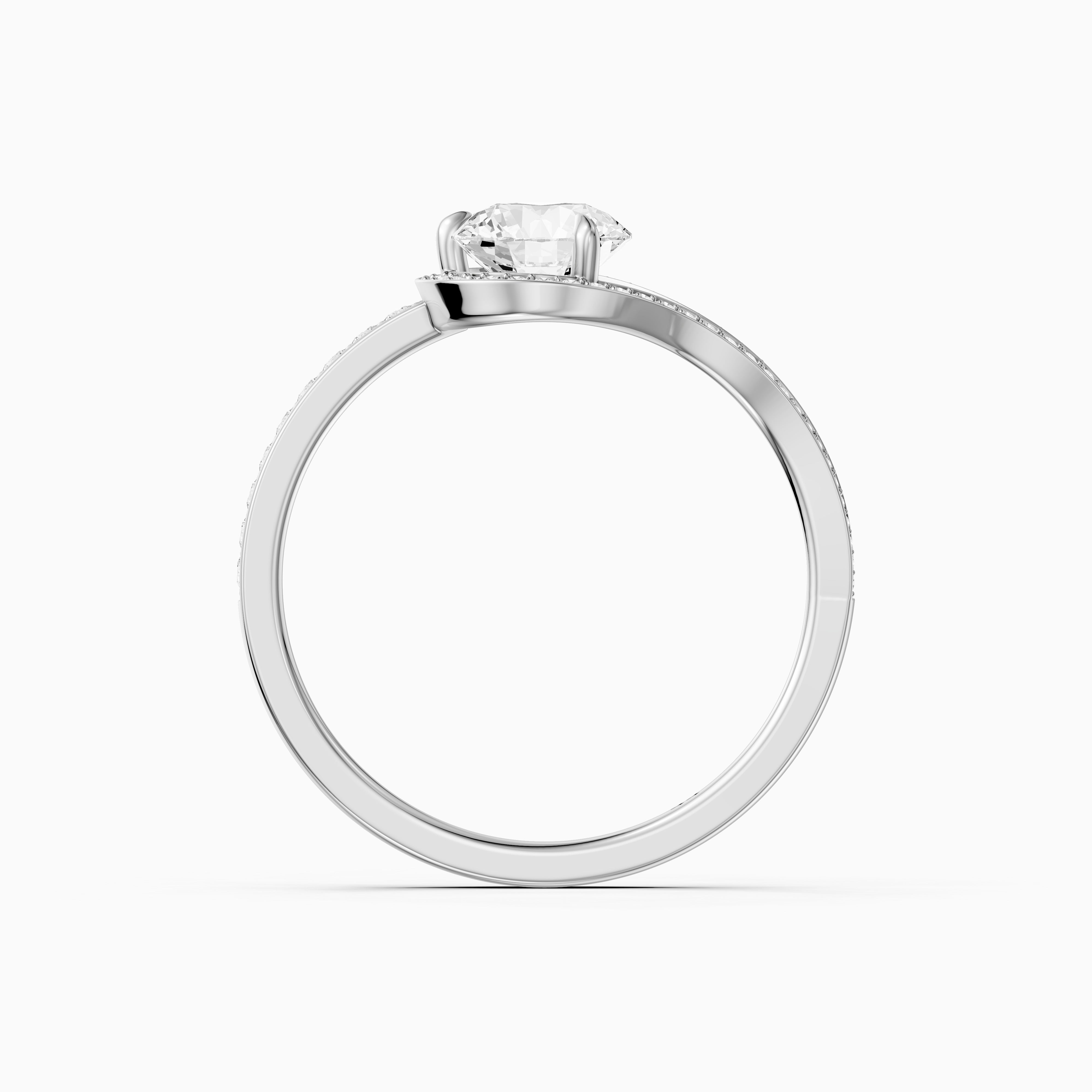 Ashlee Round Cut Unique Halo Channel Set Moissanite Diamond Ring