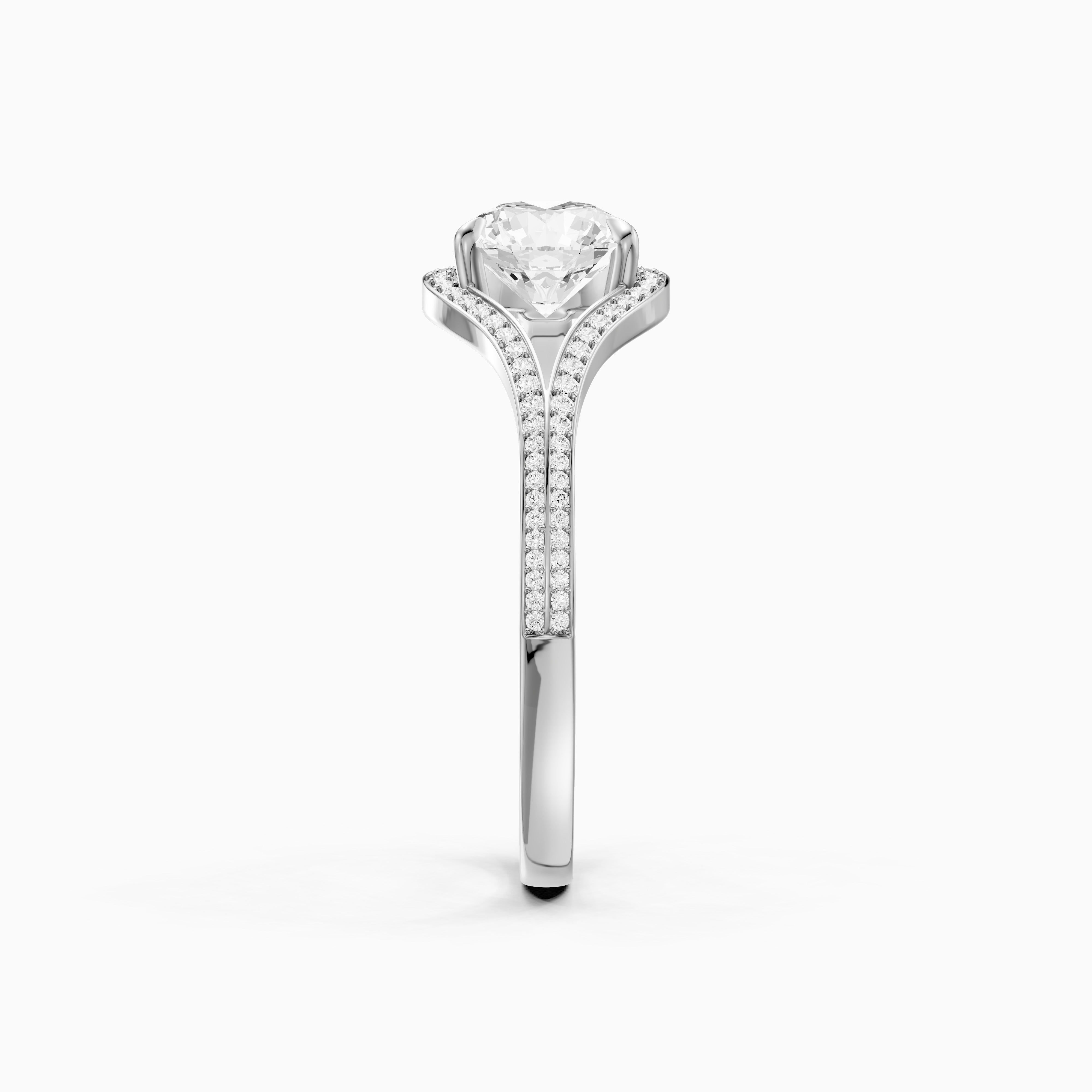 Ashlee Round Cut Unique Halo Channel Set Moissanite Diamond Ring
