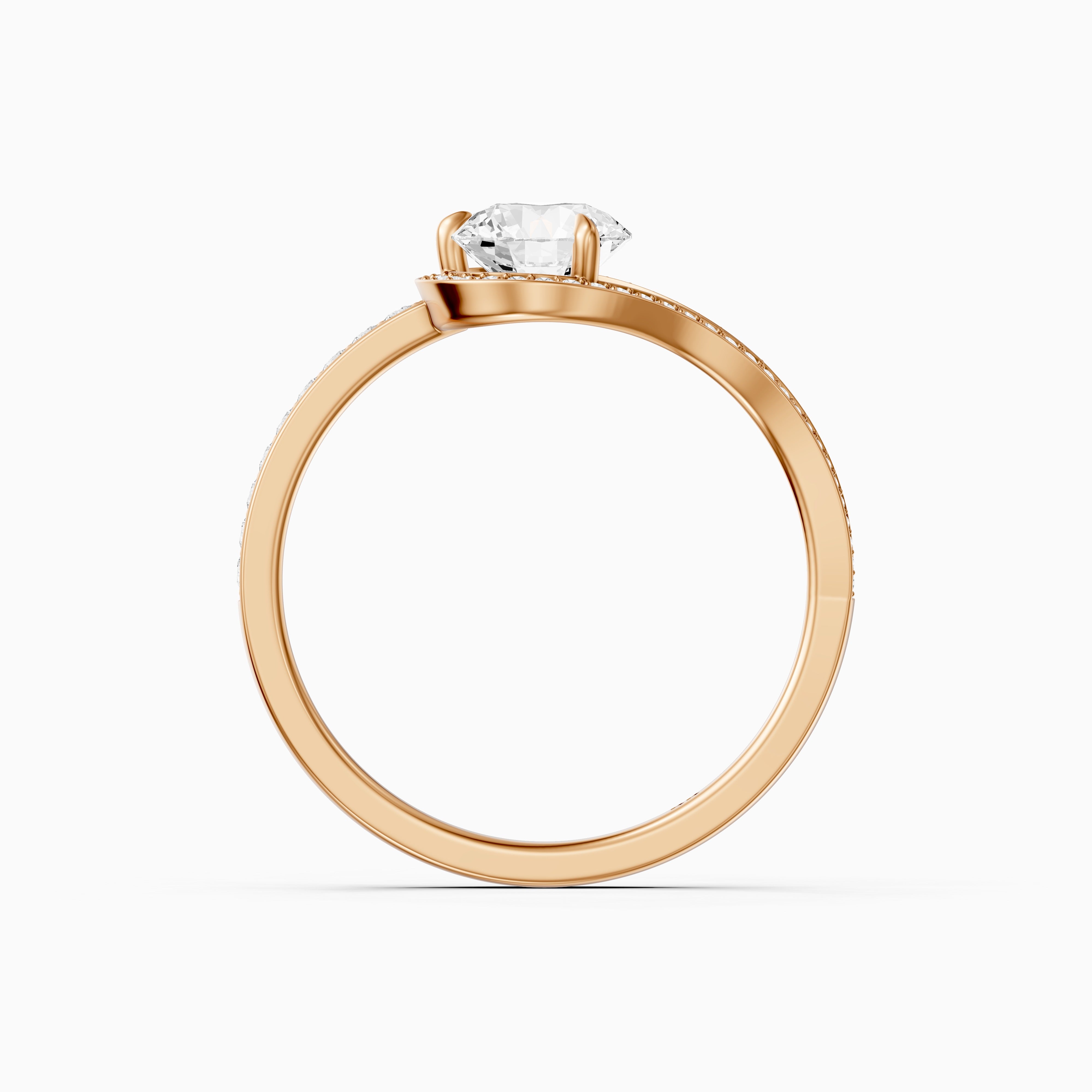 Ashlee Round Cut Unique Halo Channel Set Moissanite Diamond Ring