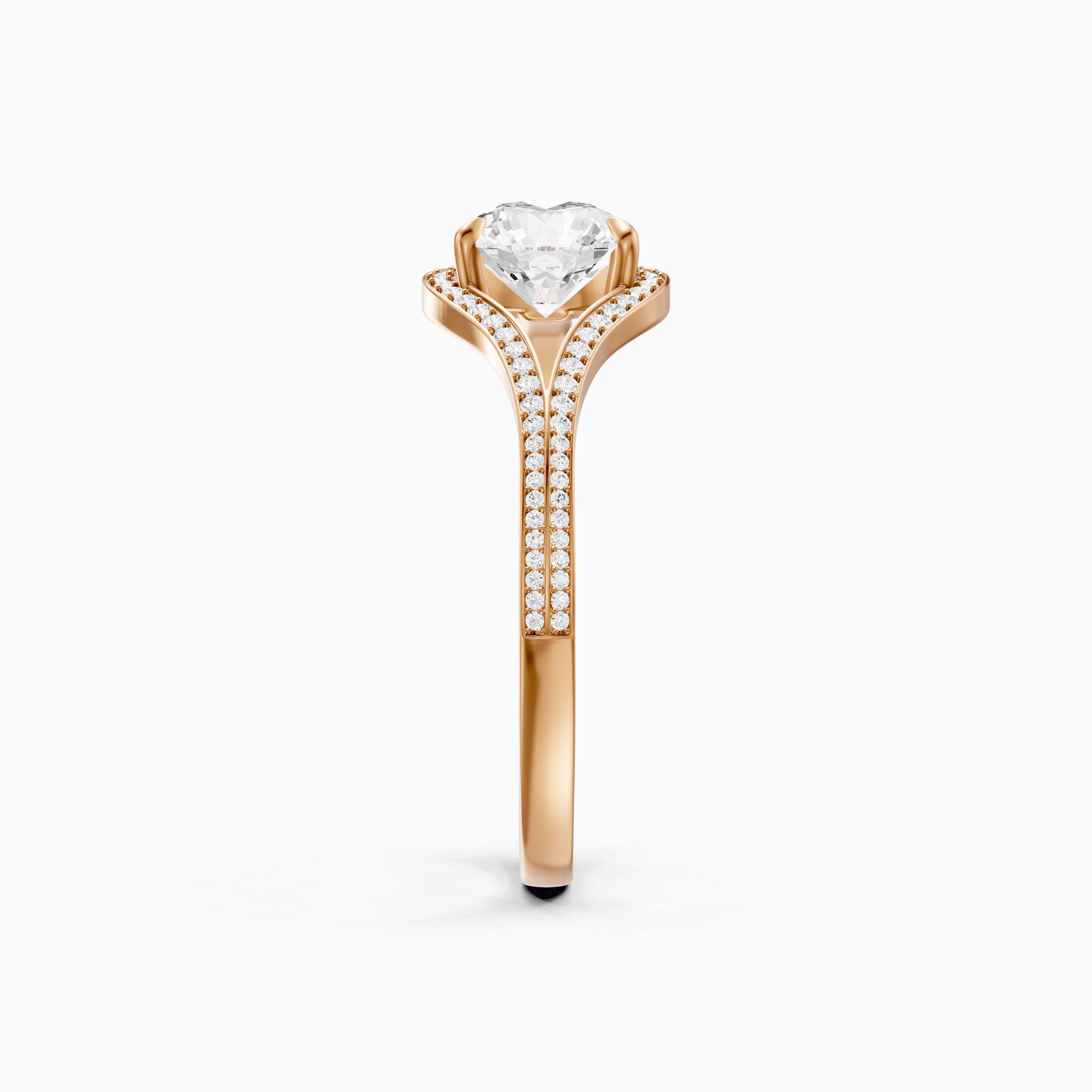 Ashlee Round Cut Unique Halo Channel Set Moissanite Diamond Ring