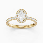 Anaiah Oval Cut Halo Channel Set Lab Grown Engagement Ring