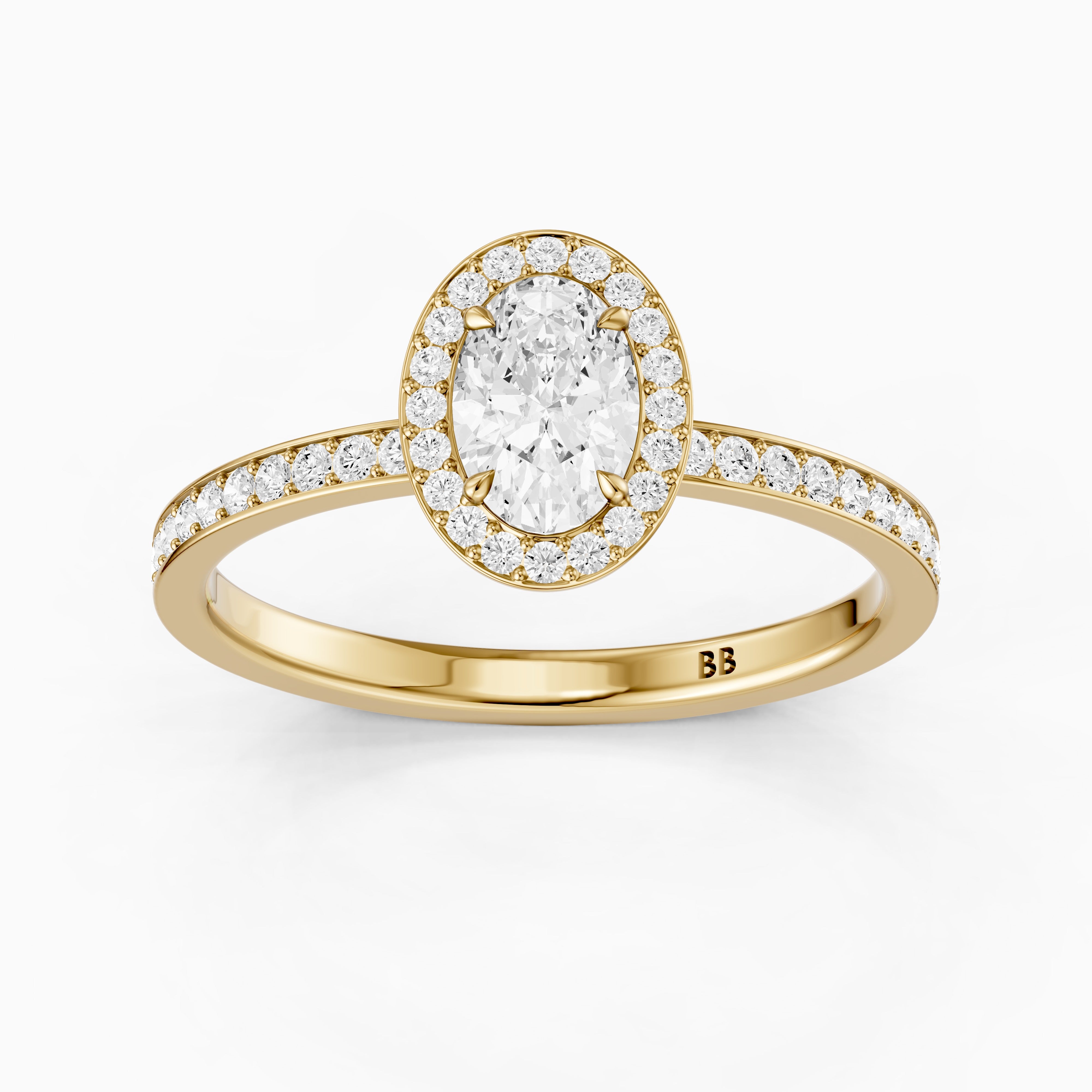 Anaiah Oval Cut Halo Channel Set Lab Grown Engagement Ring