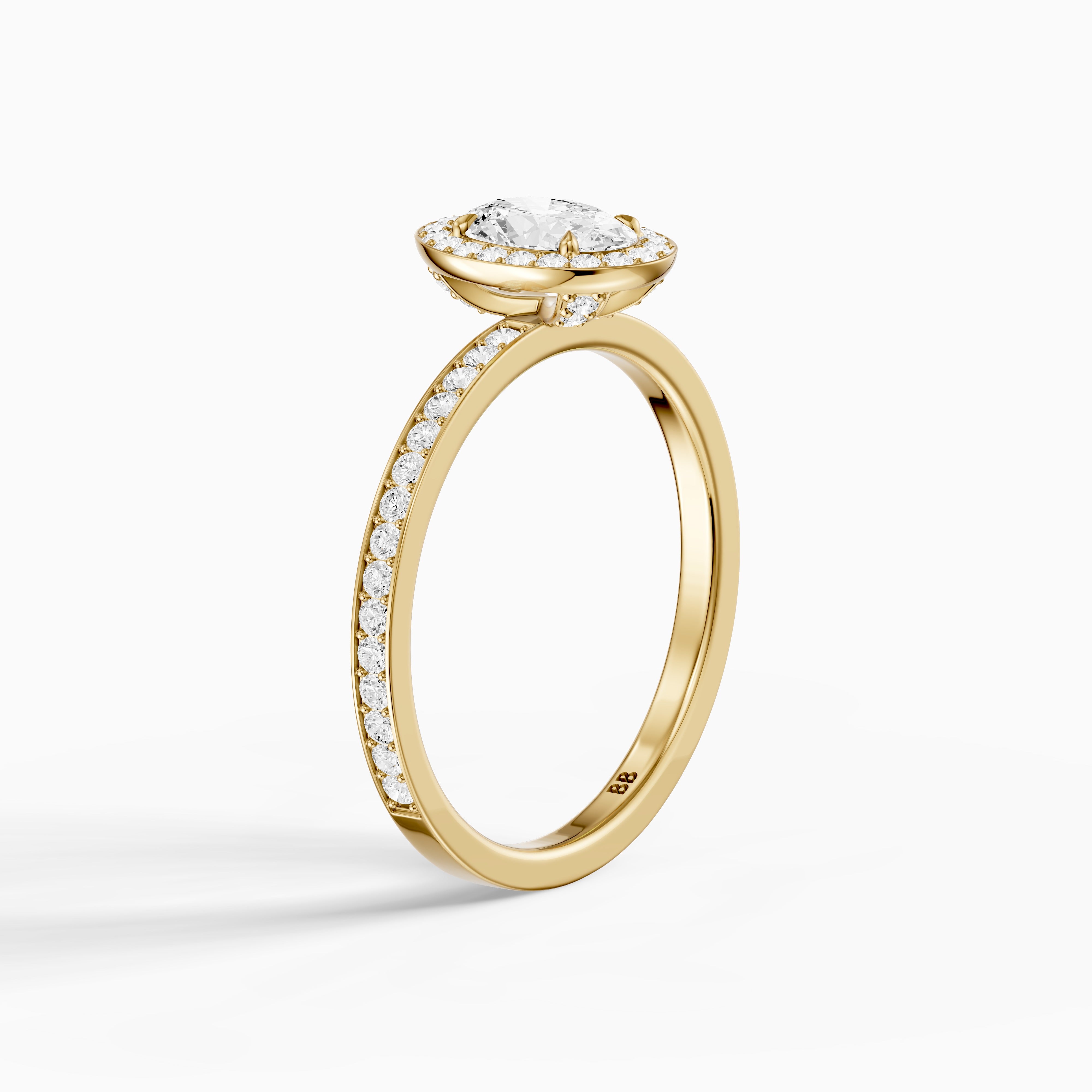Anaiah Oval Cut Halo Channel Set Lab Grown Engagement Ring