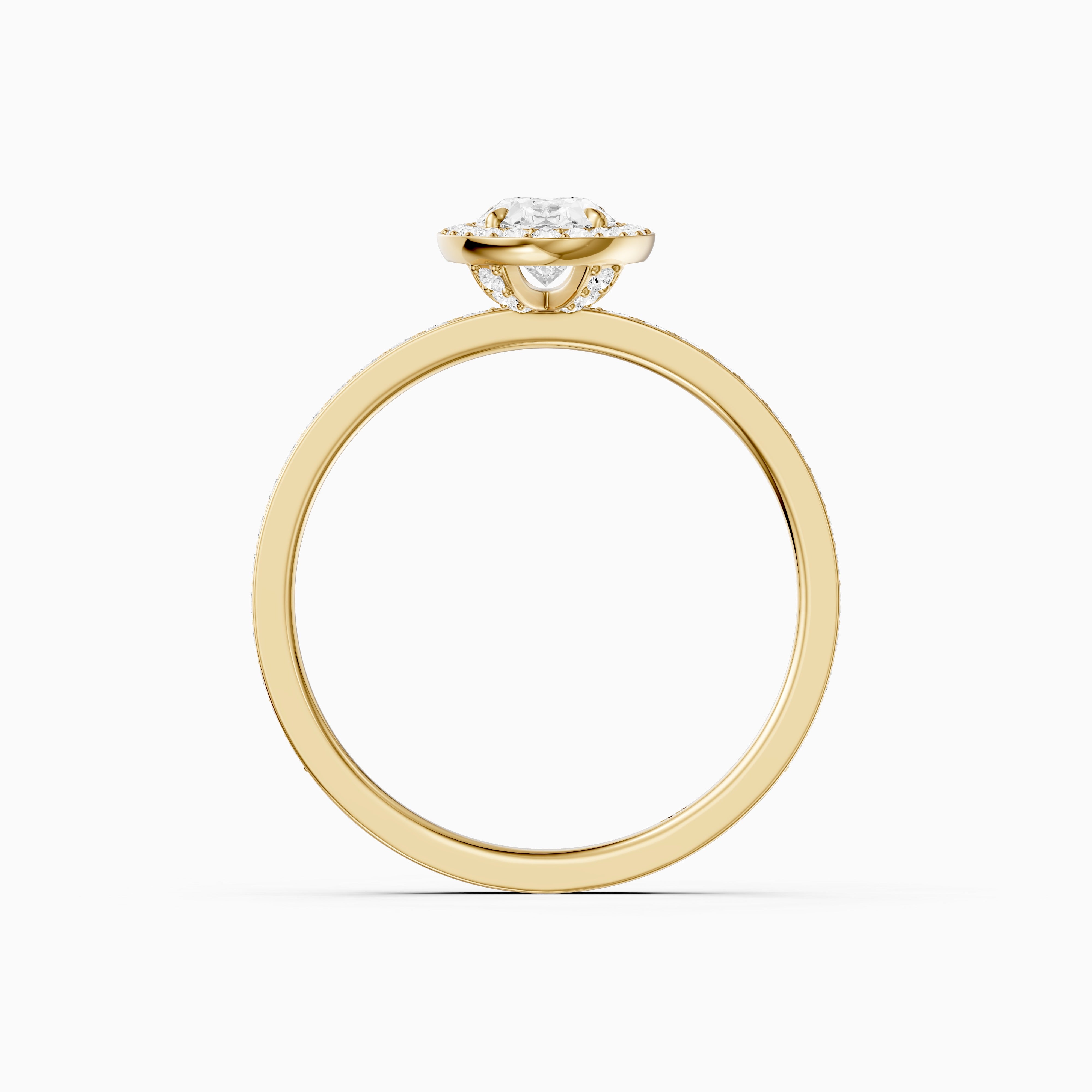 Anaiah Oval Cut Halo Channel Set Moissanite Engagement Ring