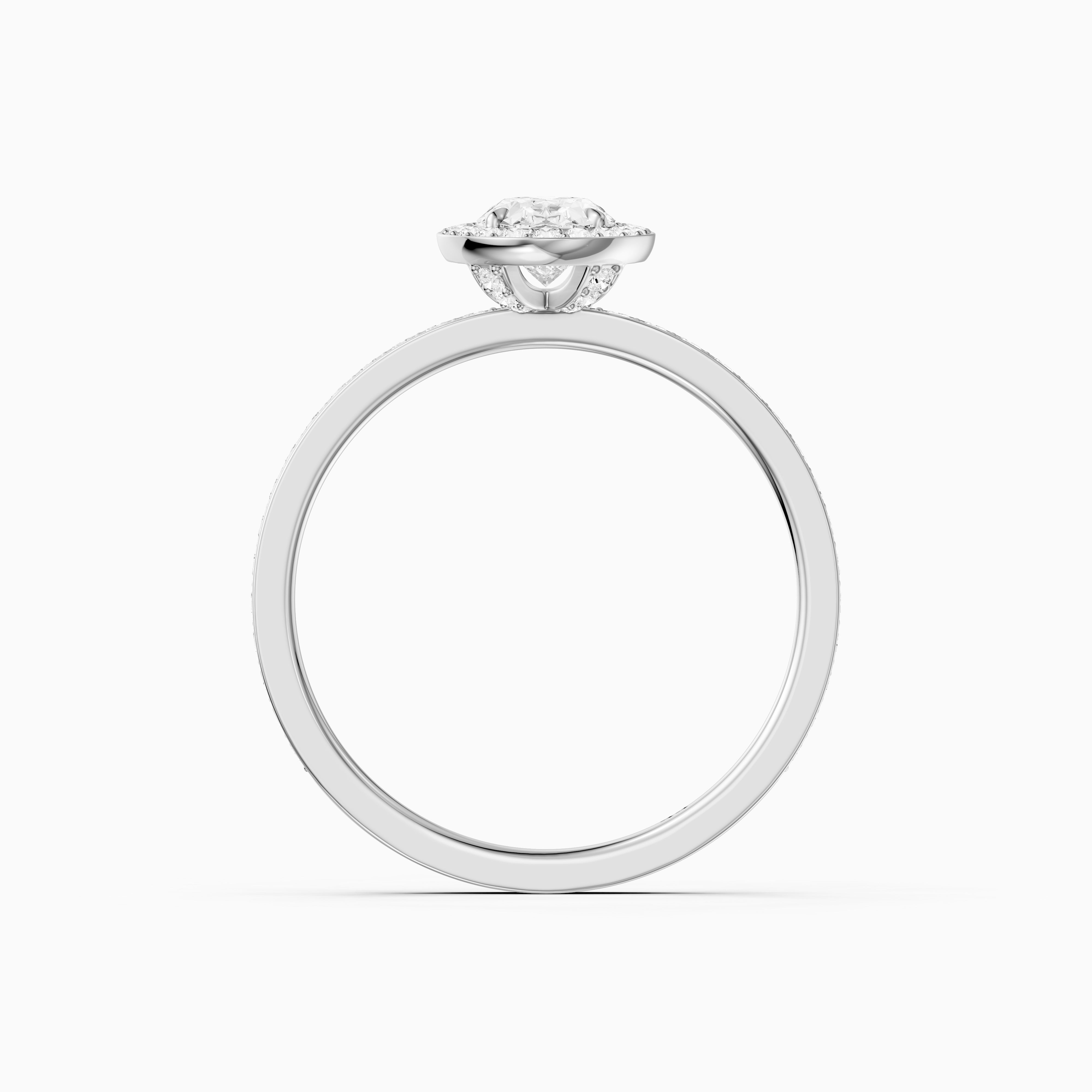 Anaiah Oval Cut Halo Channel Set Moissanite Engagement Ring