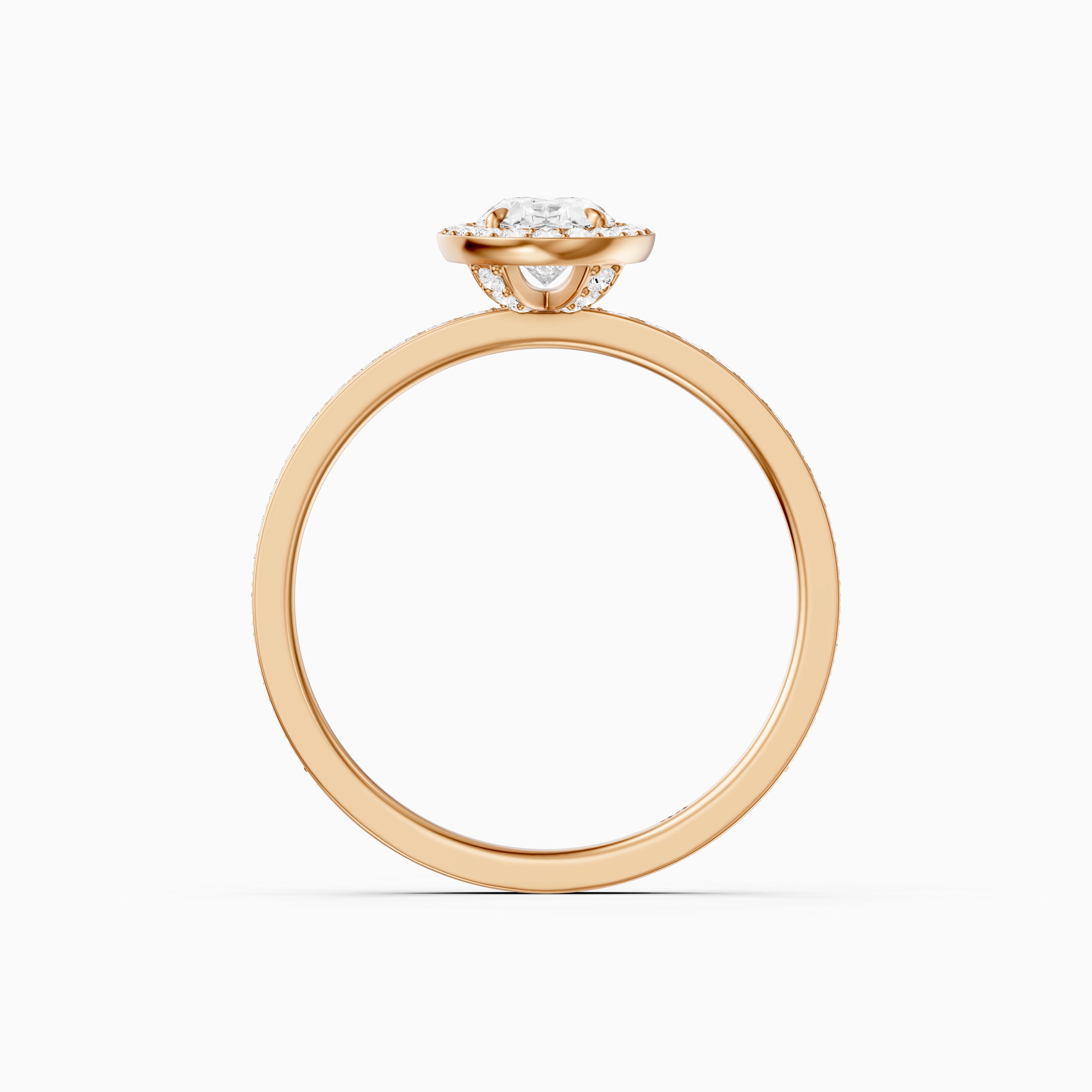 Anaiah Oval Cut Halo Channel Set Moissanite Engagement Ring