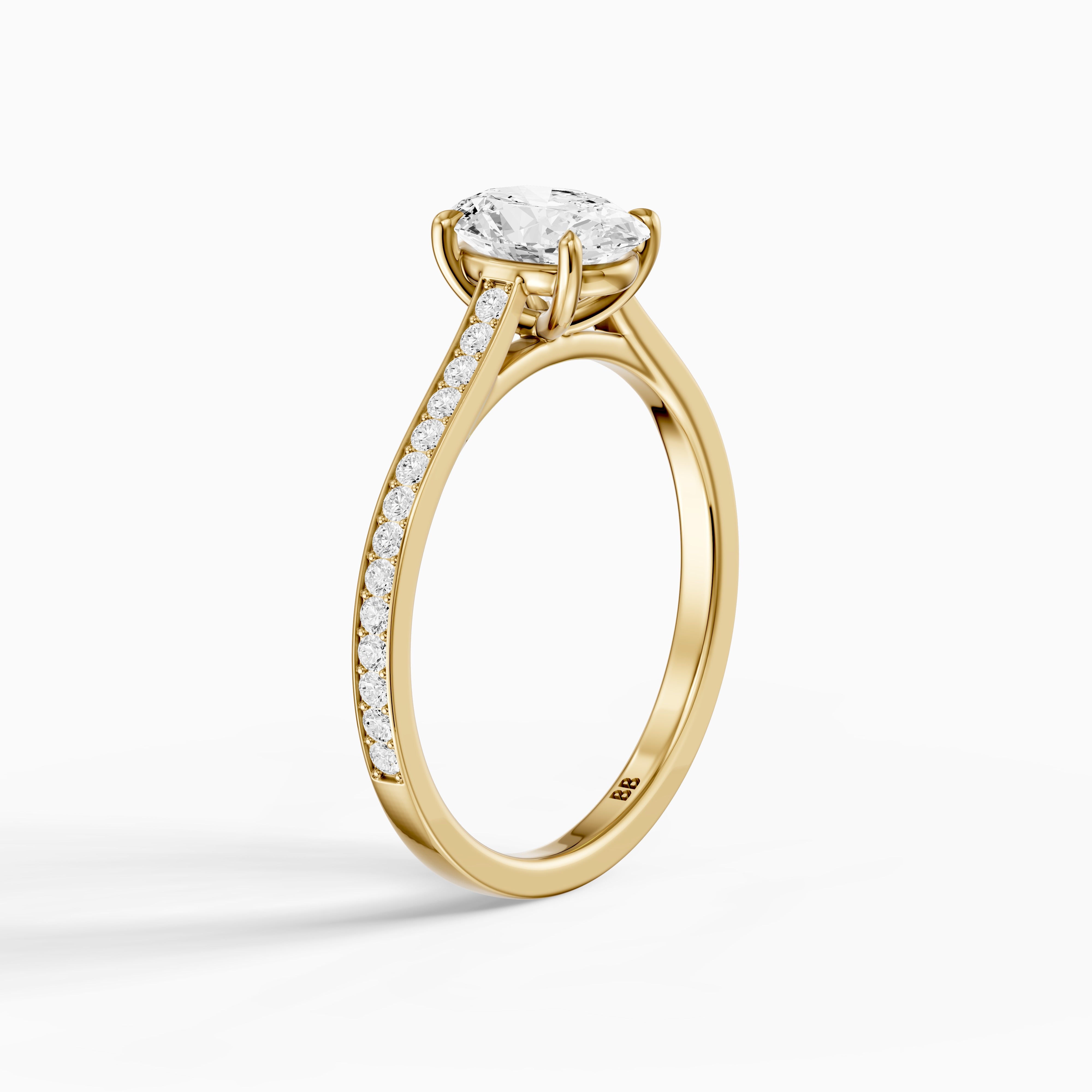Ariyah Oval Cut Channel Set Side Stone Lab Grown Diamond Ring