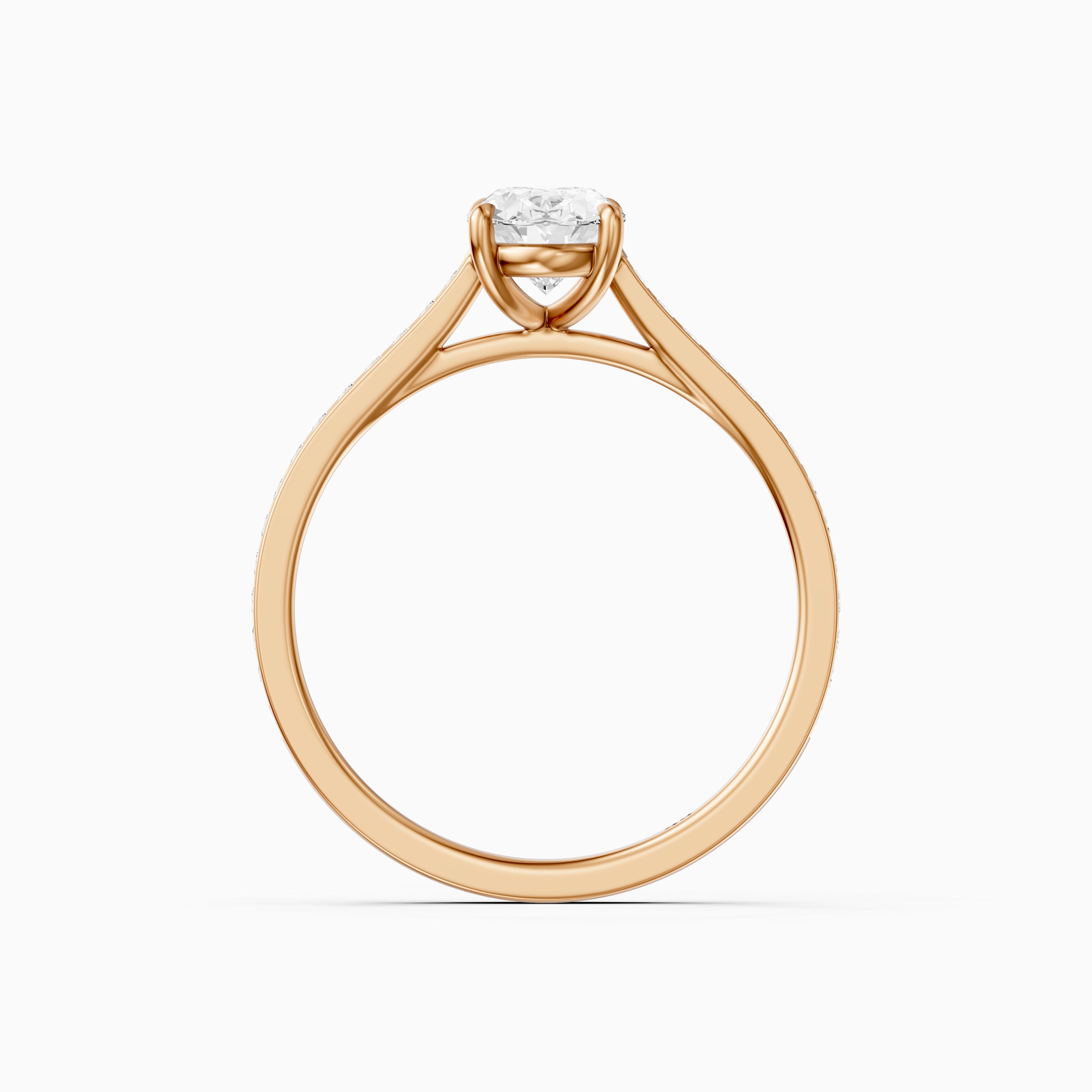 Ariyah Oval Cut Channel Set Side Stone Moissanite Diamond Ring