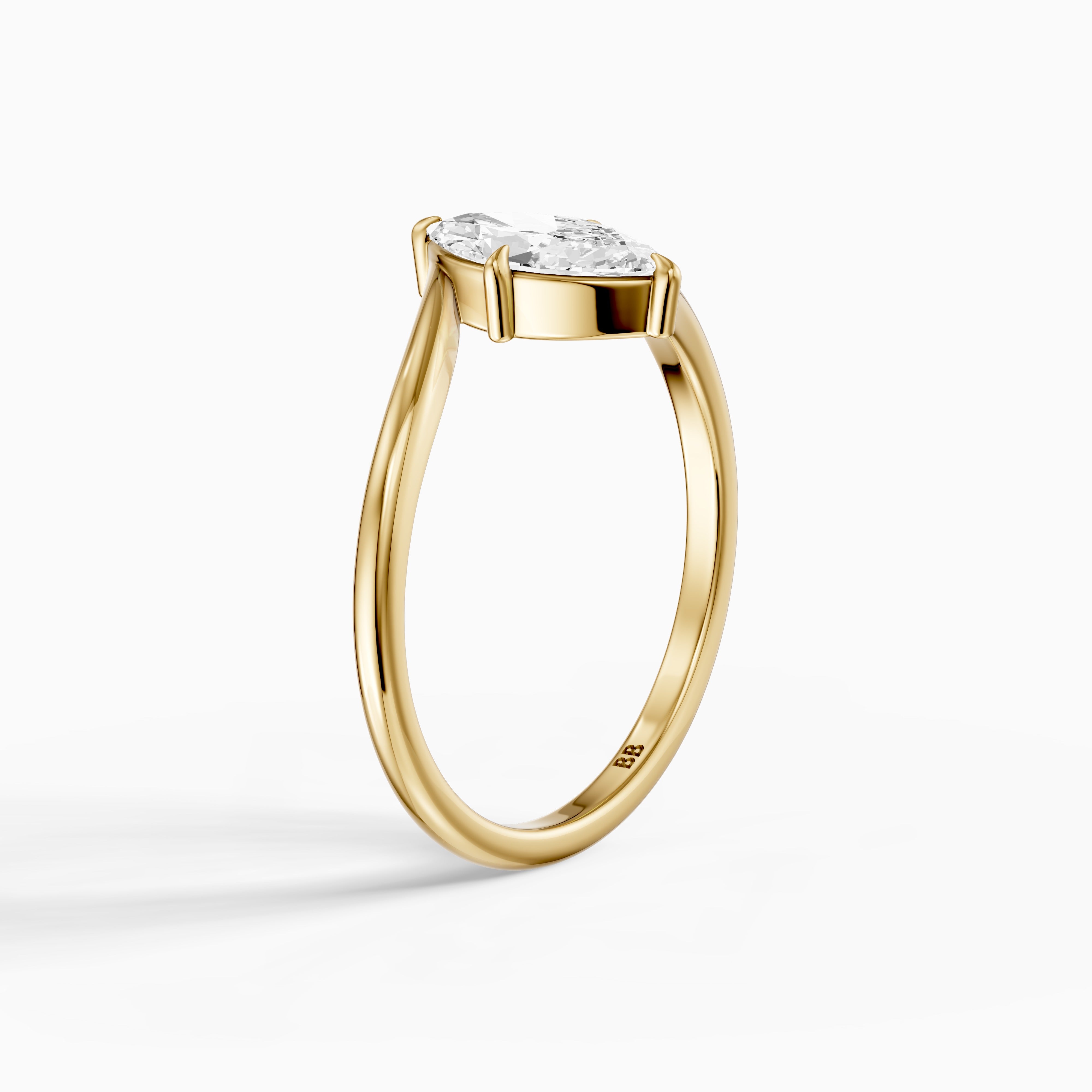 Mila Marquise Cut Solitaire Twist Shank Lab Grown Diamond Ring