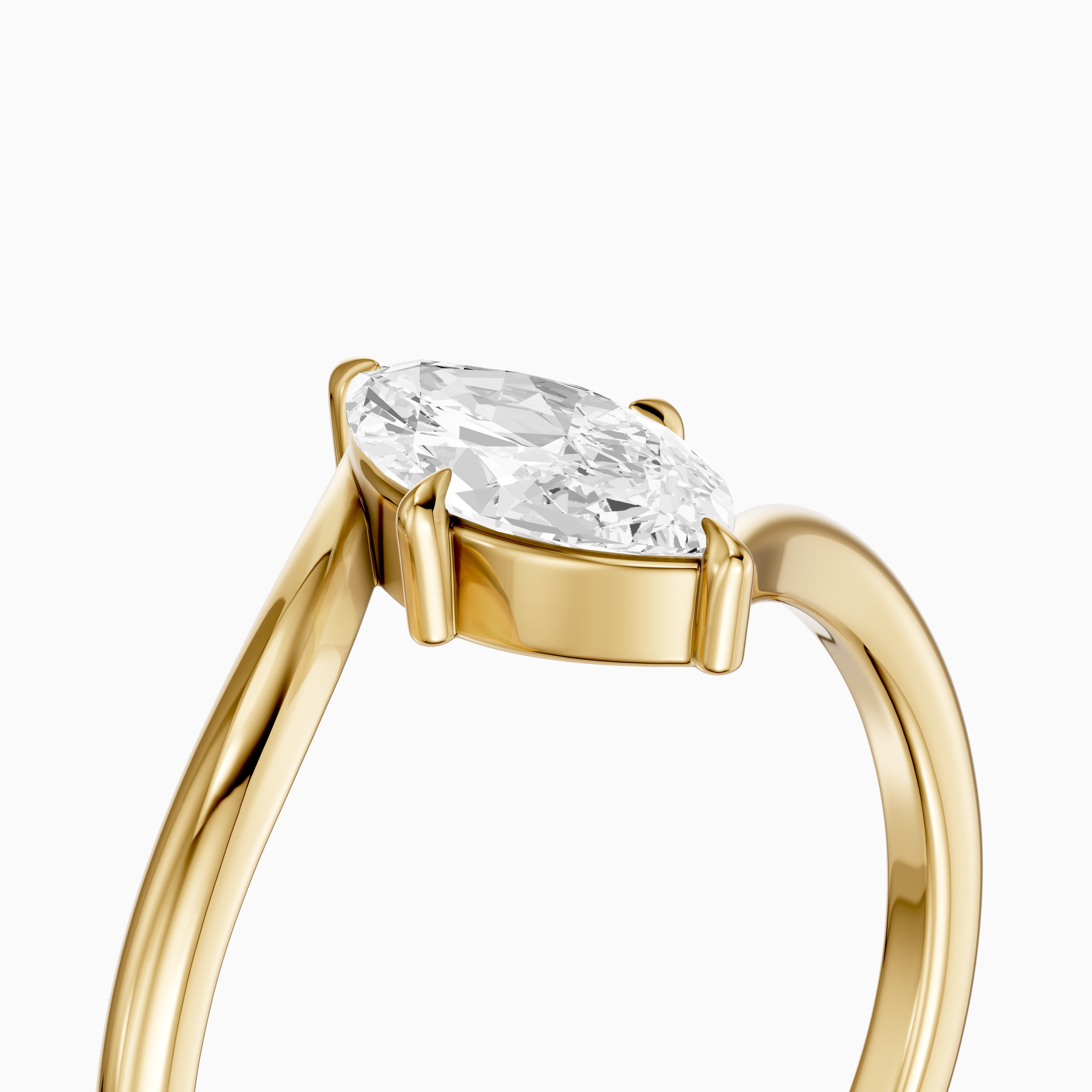 Mila Marquise Cut Solitaire Twist Shank Lab Grown Diamond Ring