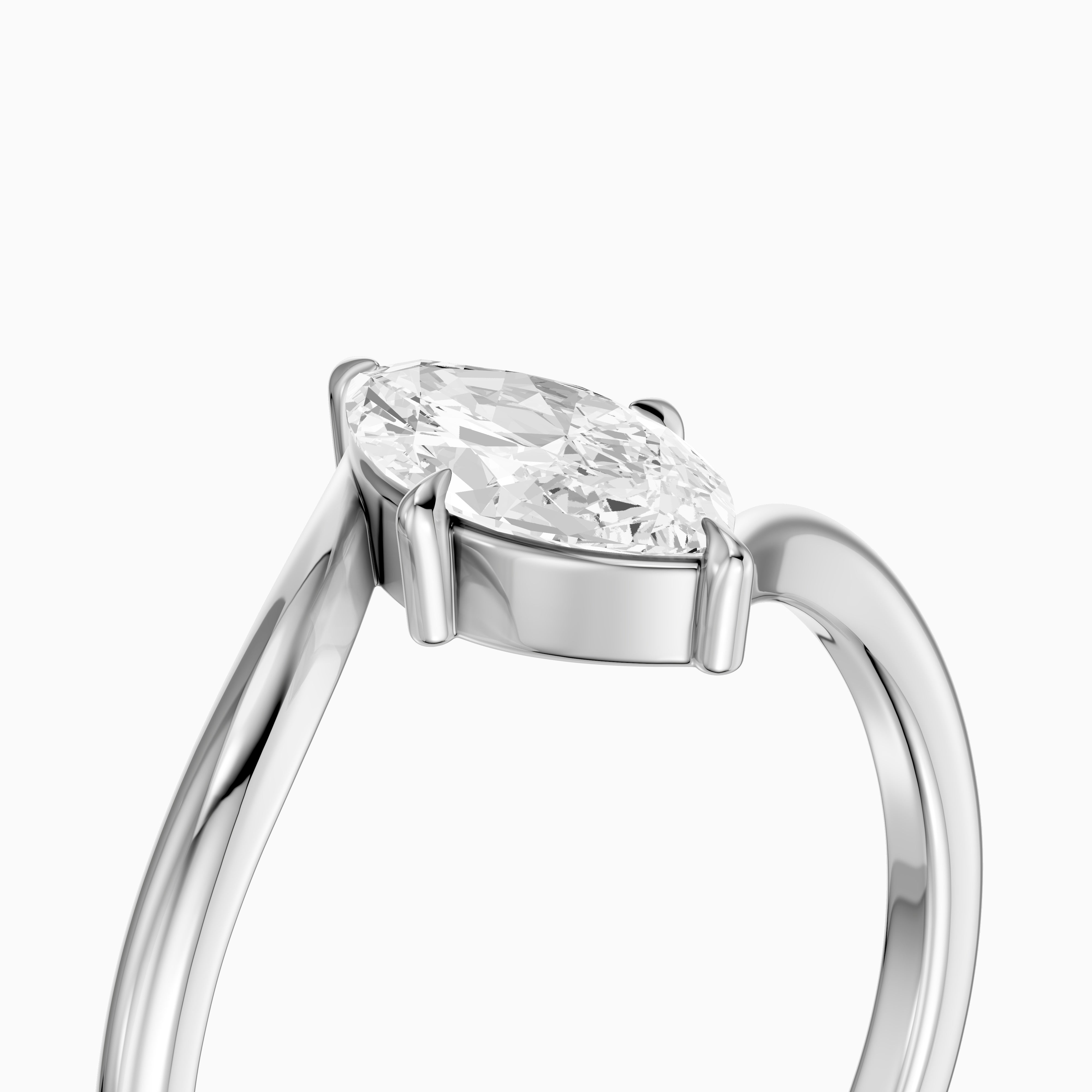 Mila Marquise Cut Solitaire Twist Shank Lab Grown Diamond Ring