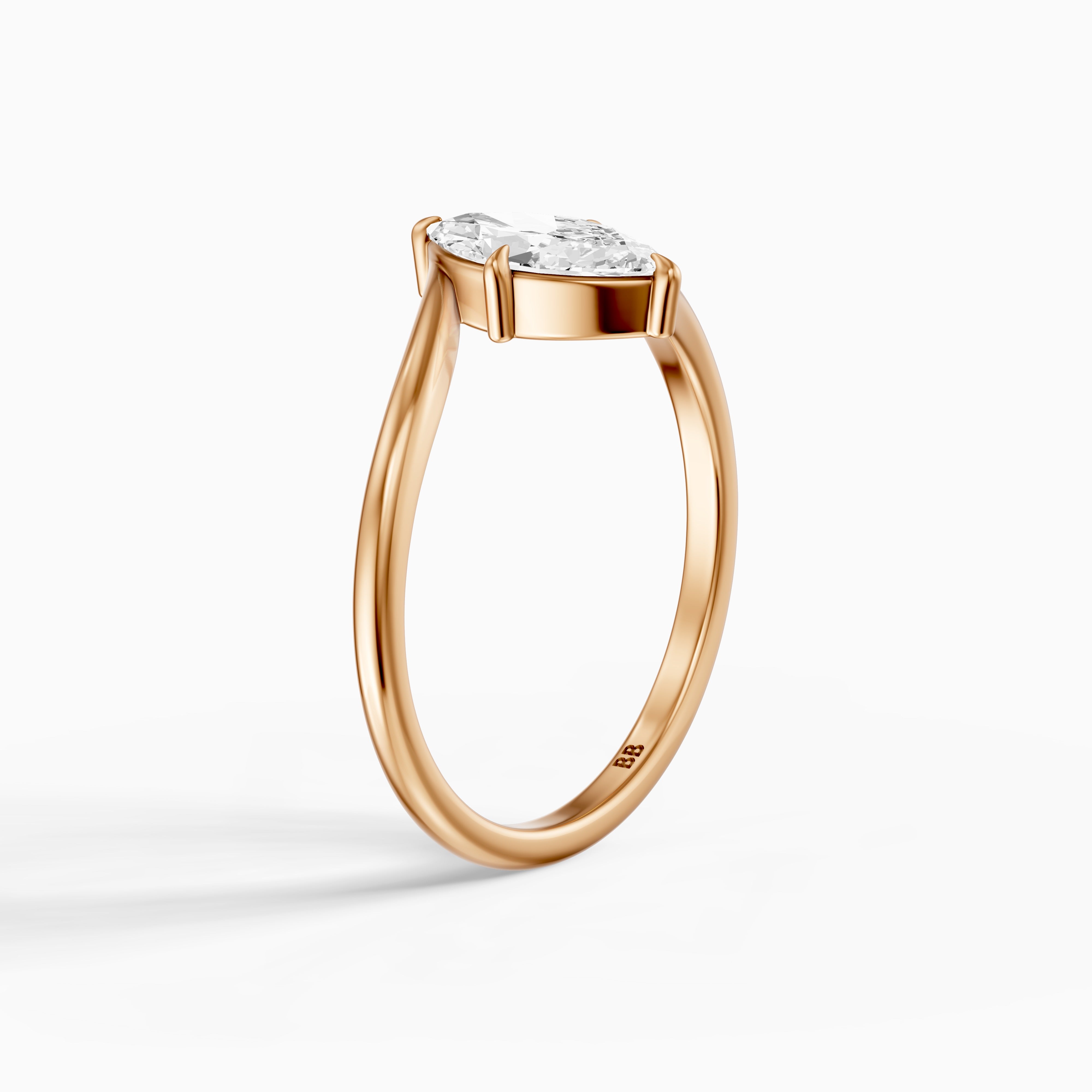Mila Marquise Cut Solitaire Twist Shank Lab Grown Diamond Ring