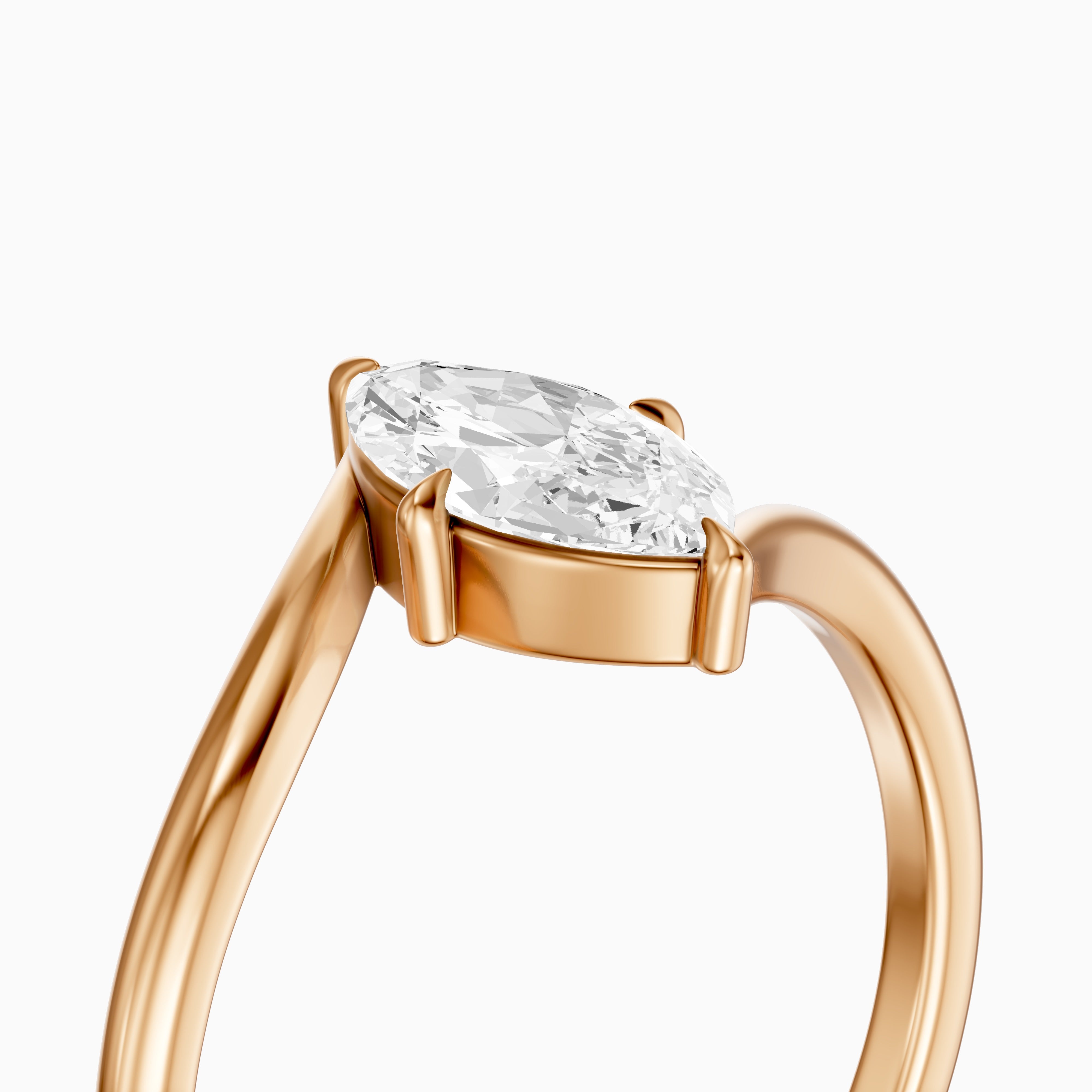 Mila Marquise Cut Solitaire Twist Shank Lab Grown Diamond Ring