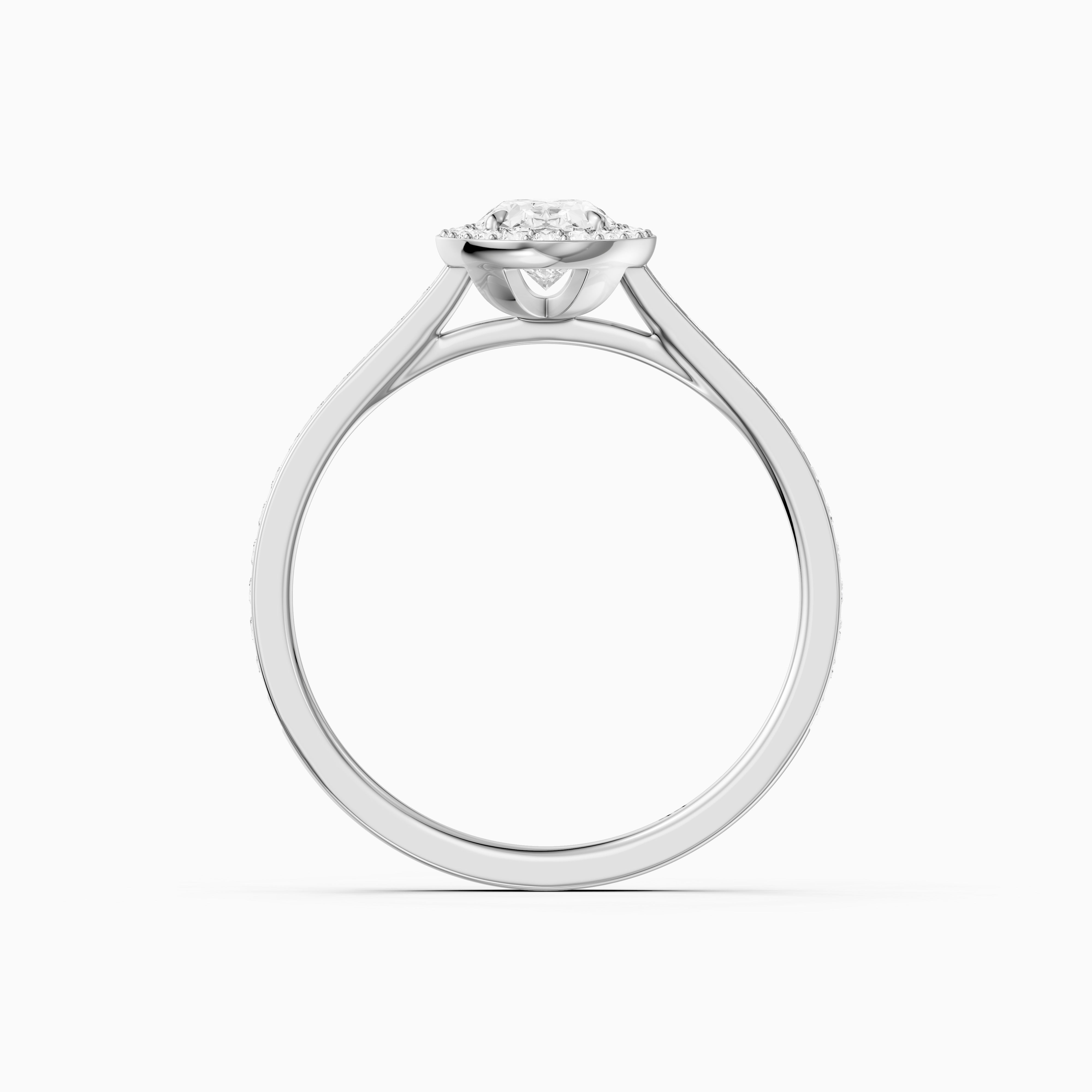 Delaney Oval Cut Halo Channel Set Moissanite Diamond Ring