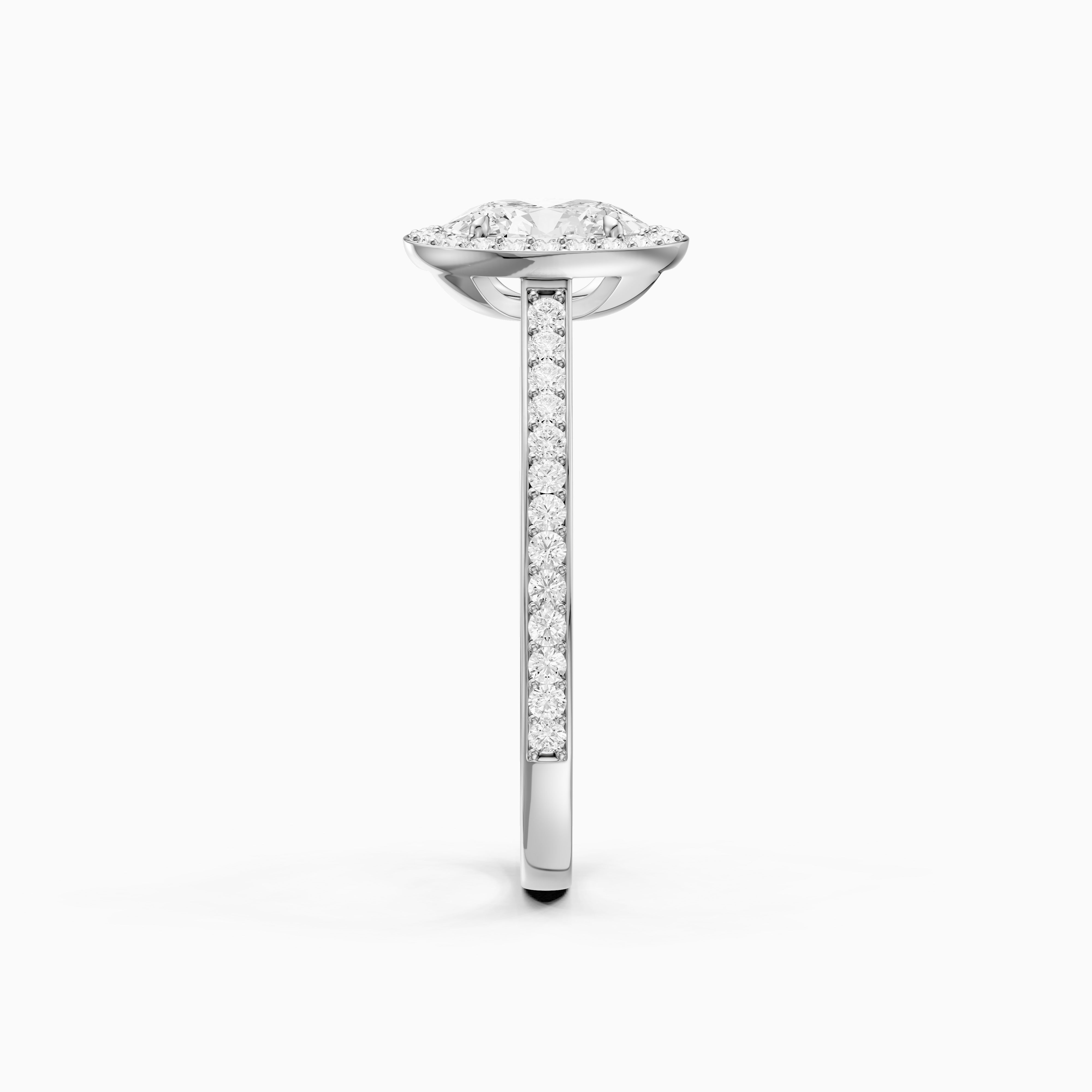 Delaney Oval Cut Halo Channel Set Moissanite Diamond Ring