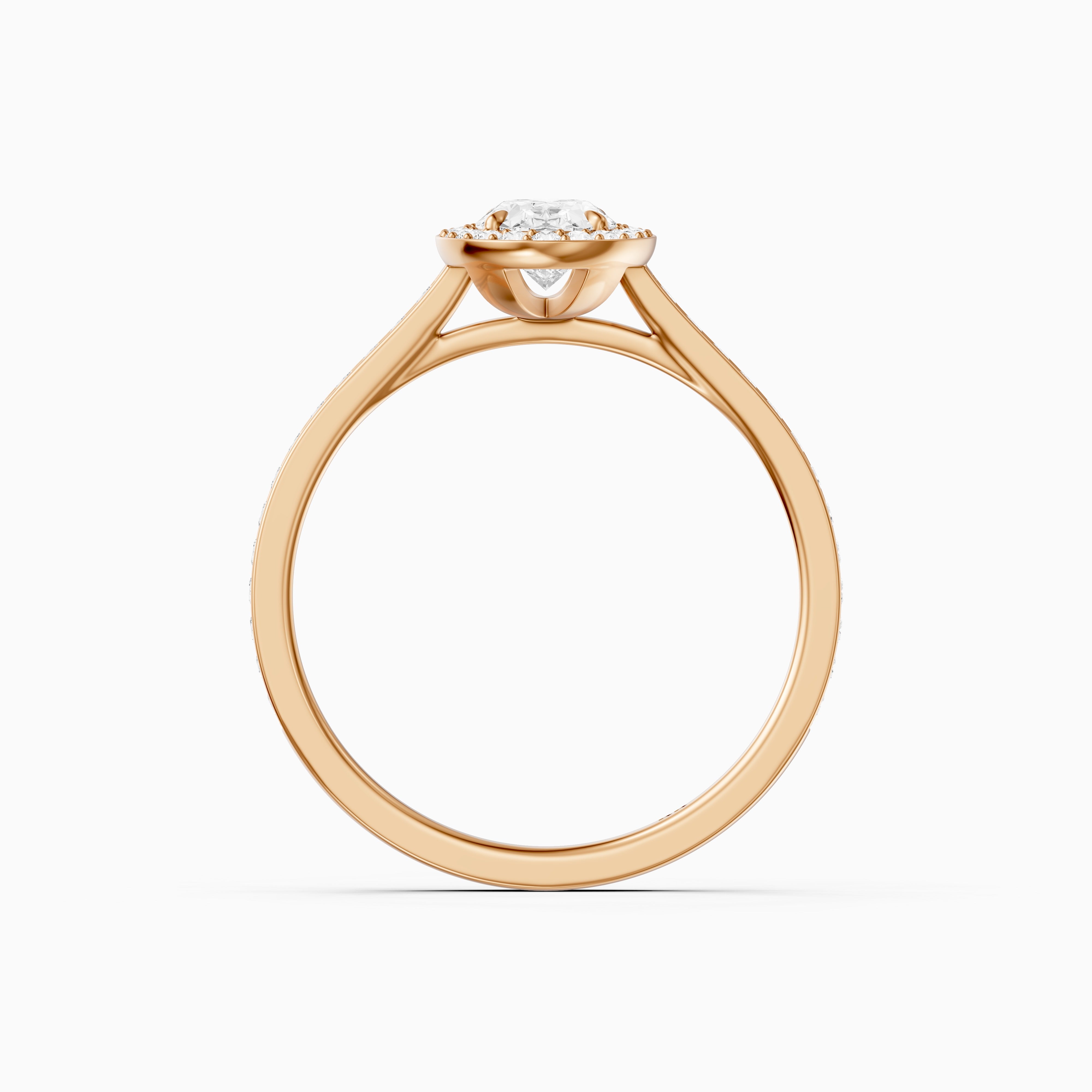 Delaney Oval Cut Halo Channel Set Moissanite Diamond Ring