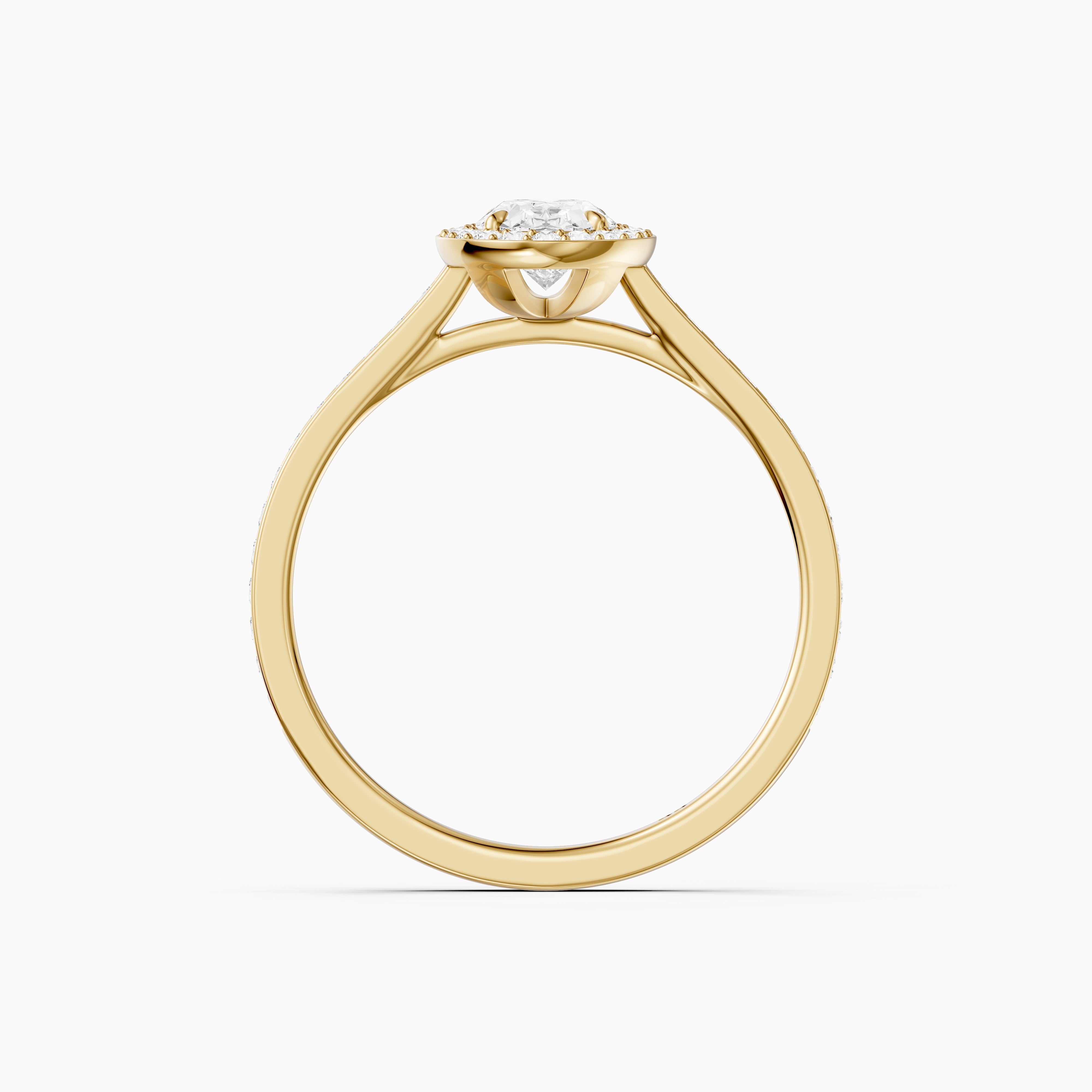 Delaney Oval Cut Halo Channel Set Moissanite Diamond Ring