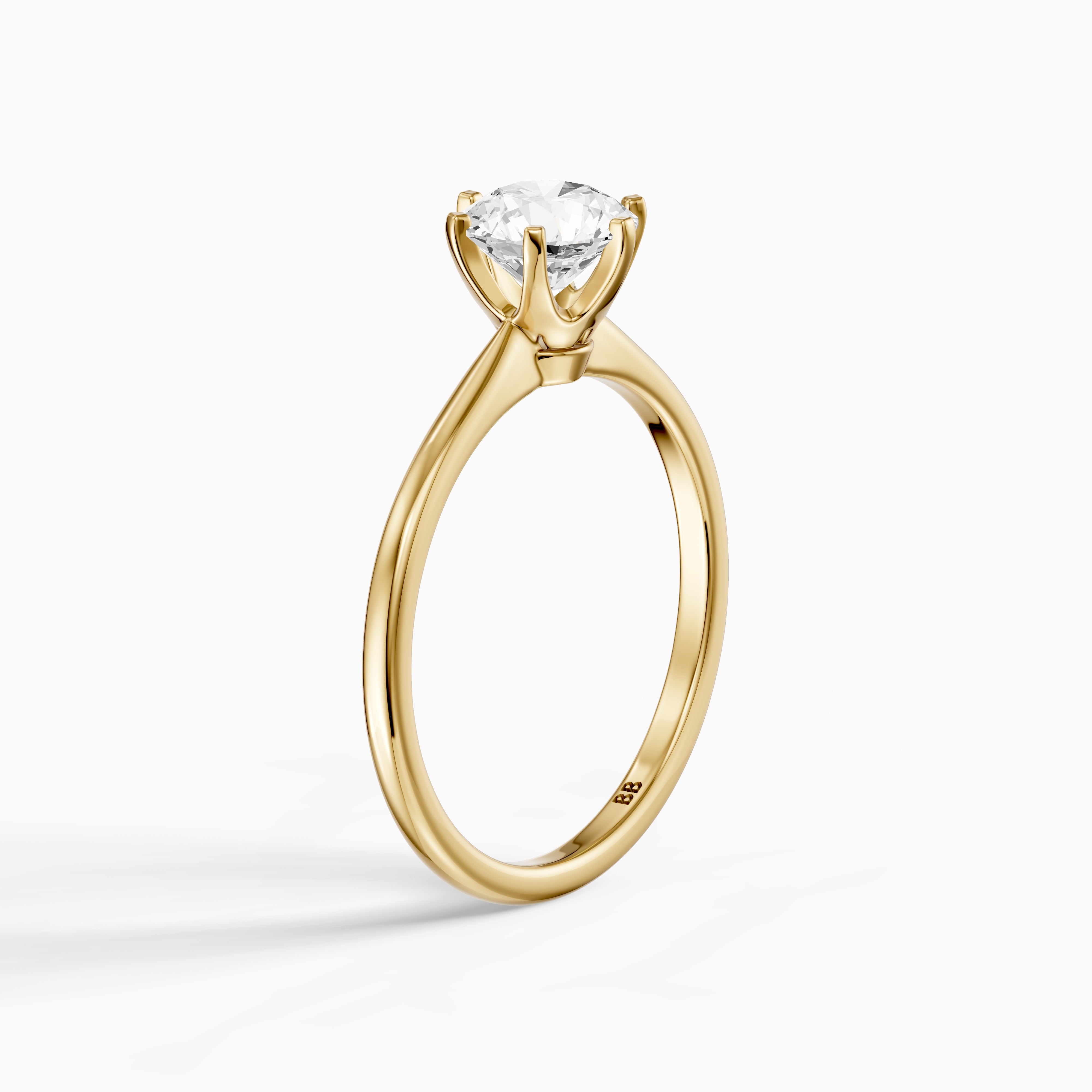 Kairah 6 Prong Round Cut Solitaire Lab Grown Diamond Ring