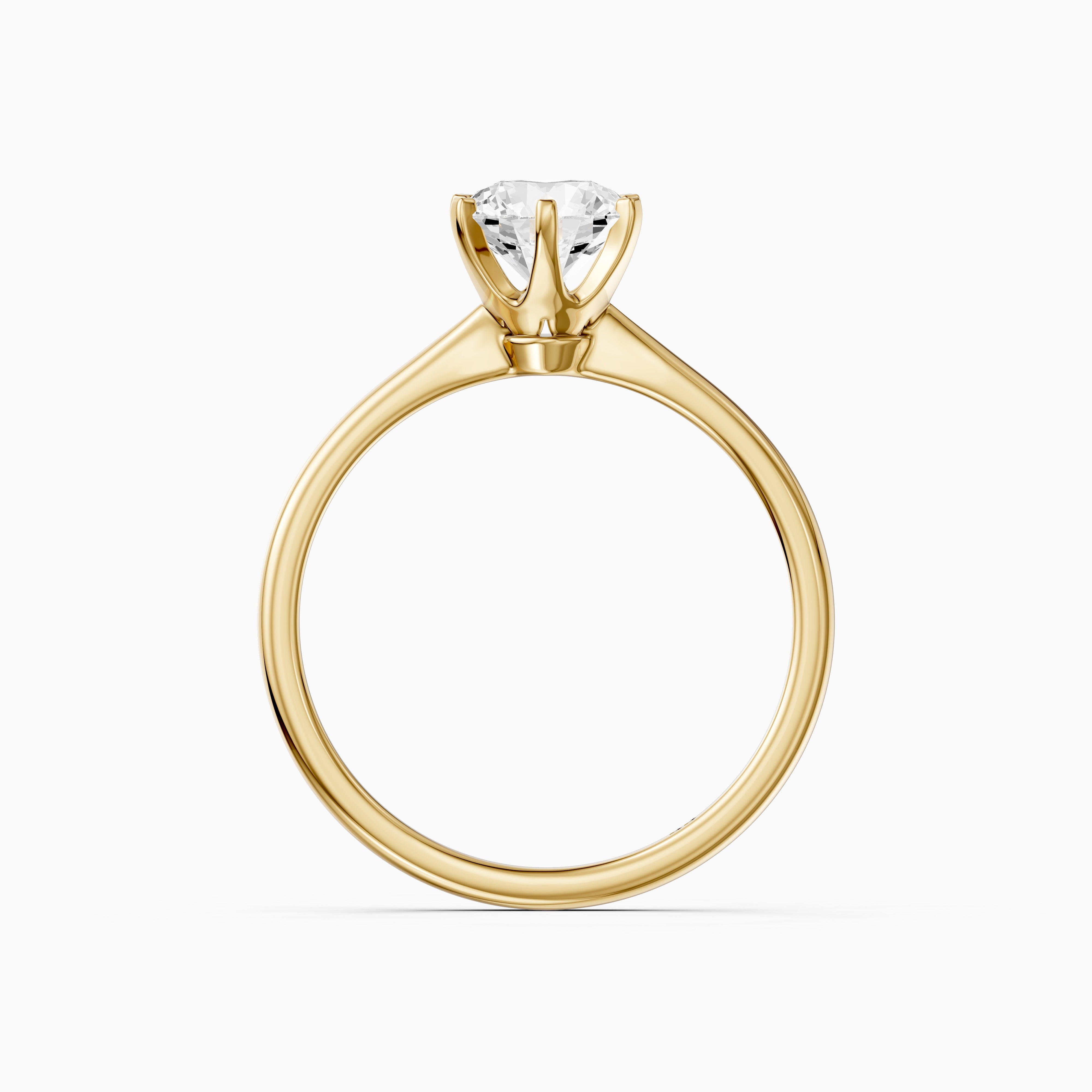 Kairah 6 Prong Round Cut Solitaire Moissanite Diamond Ring