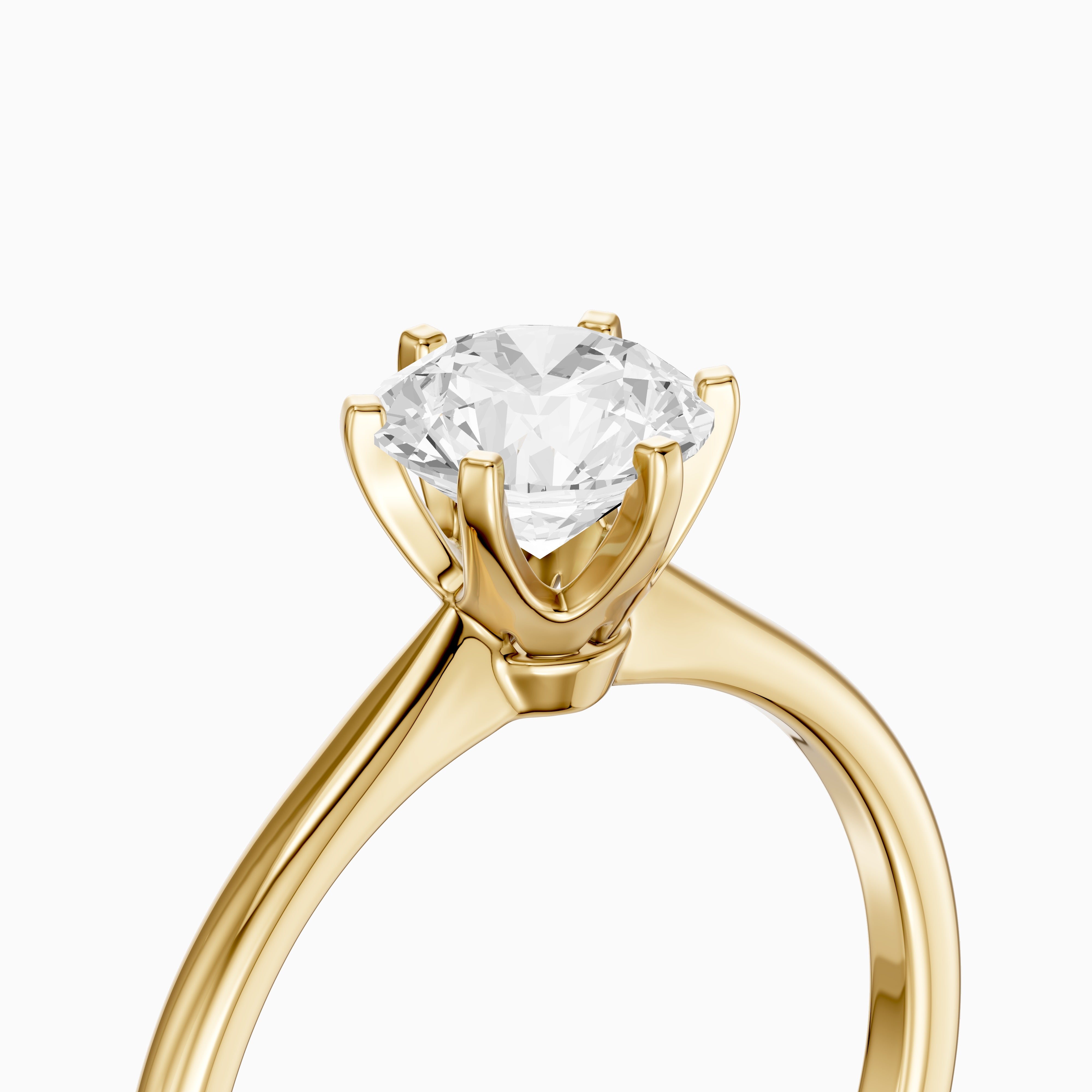 Kairah 6 Prong Round Cut Solitaire Moissanite Diamond Ring