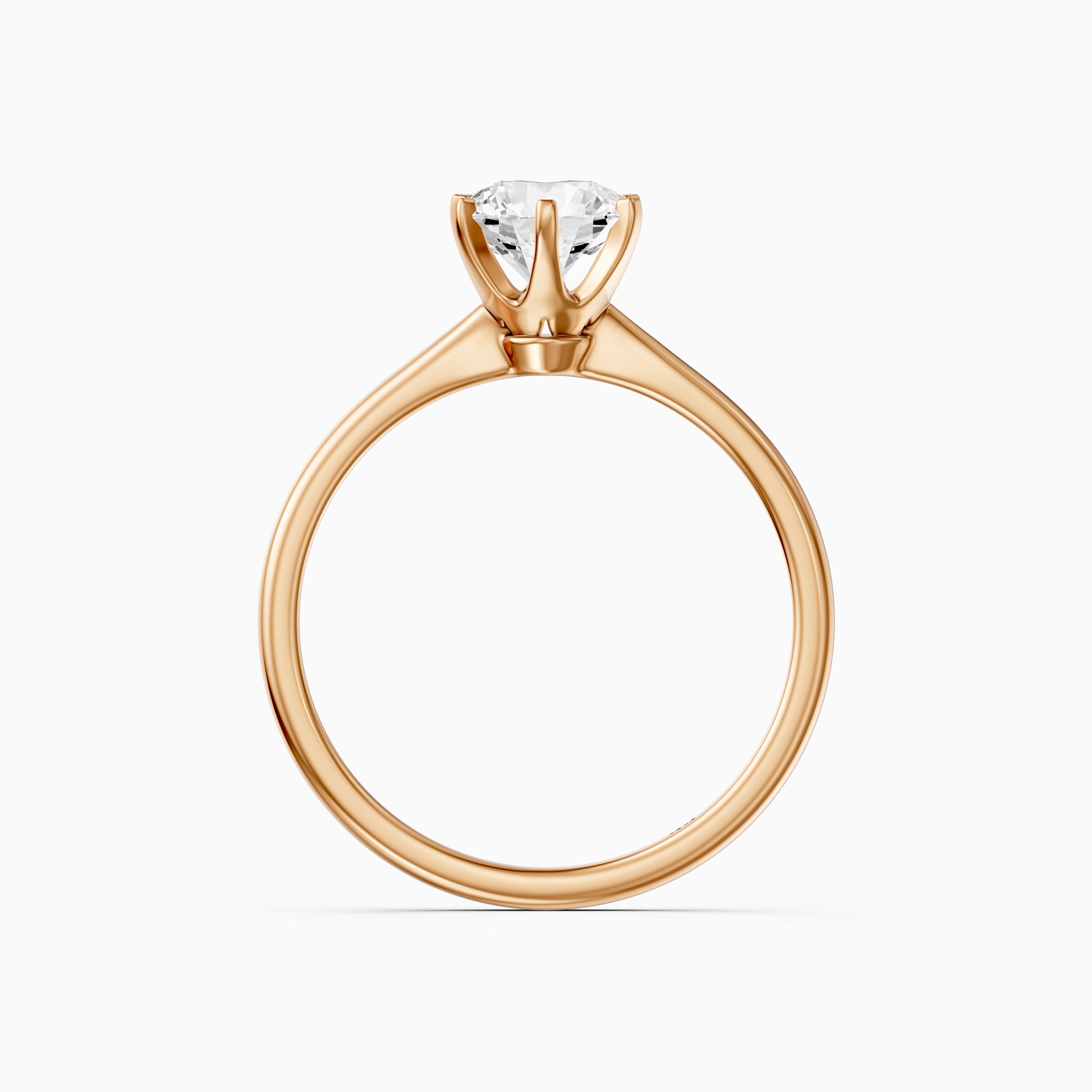 Kairah 6 Prong Round Cut Solitaire Moissanite Diamond Ring