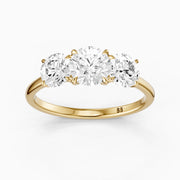 Kassie Round Cut Three Stone Cathedral Style Lab Grown Diamond Ring