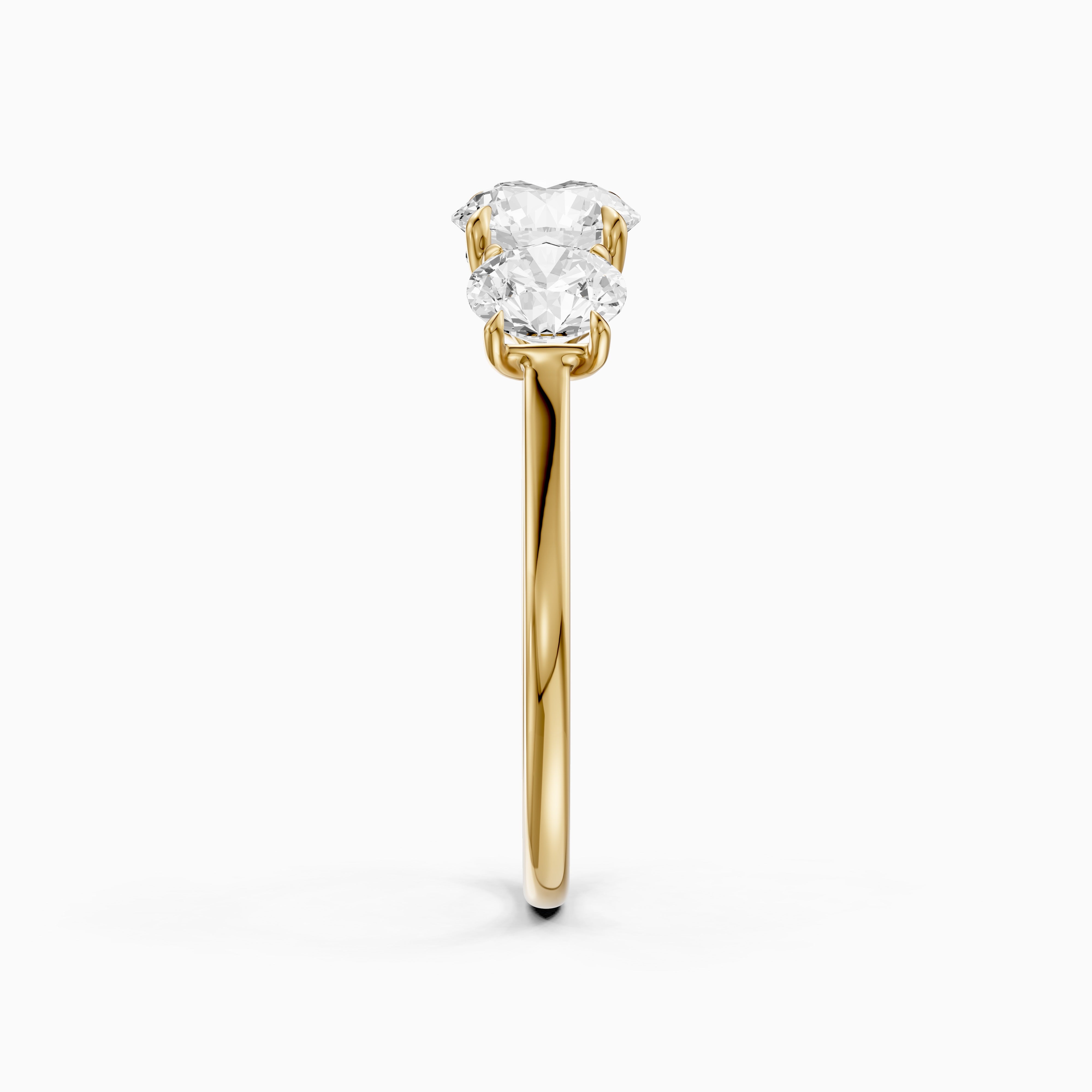 Kassie Round Cut Three Stone Cathedral Style Lab Grown Diamond Ring