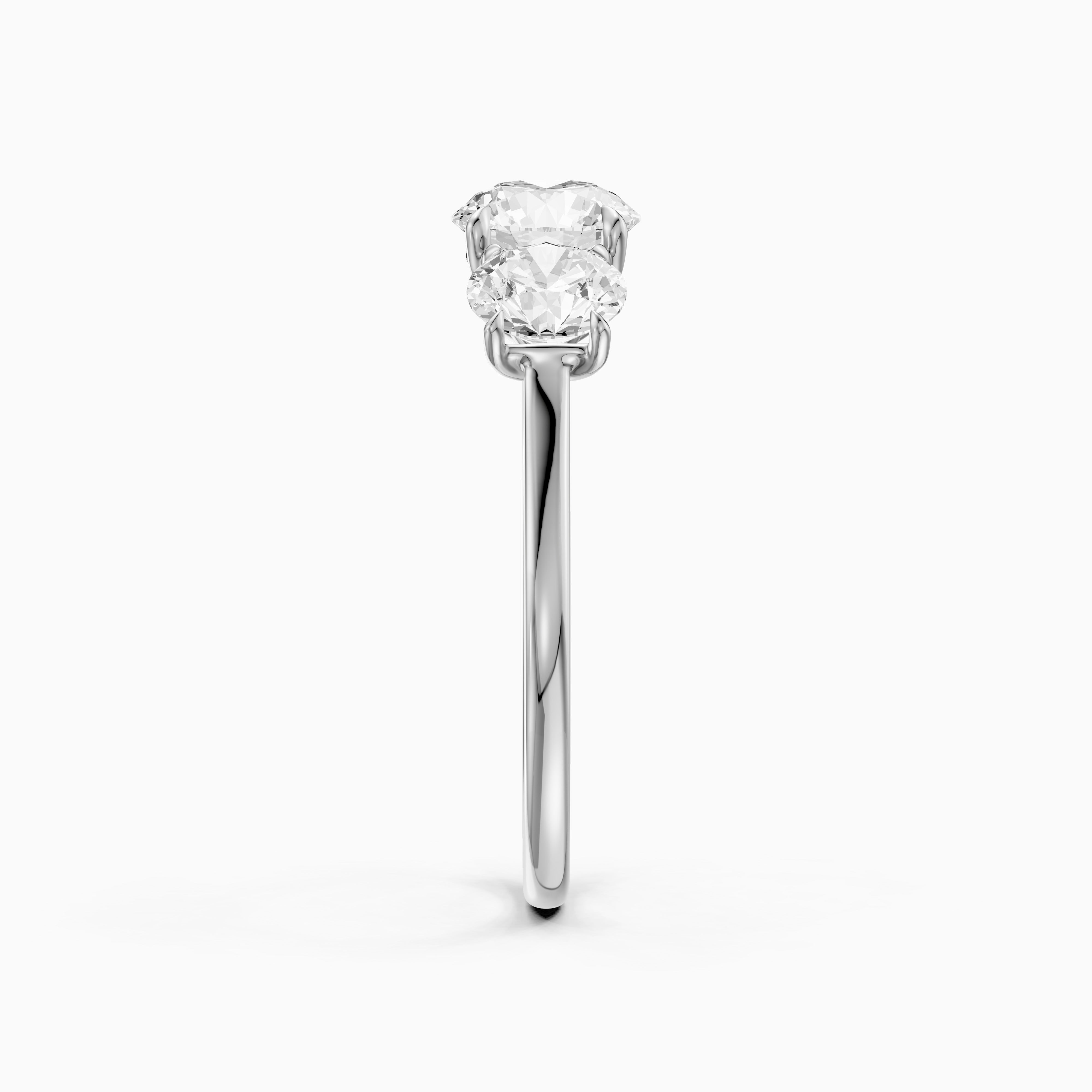 Kassie Round Cut Three Stone Cathedral Style Lab Grown Diamond Ring