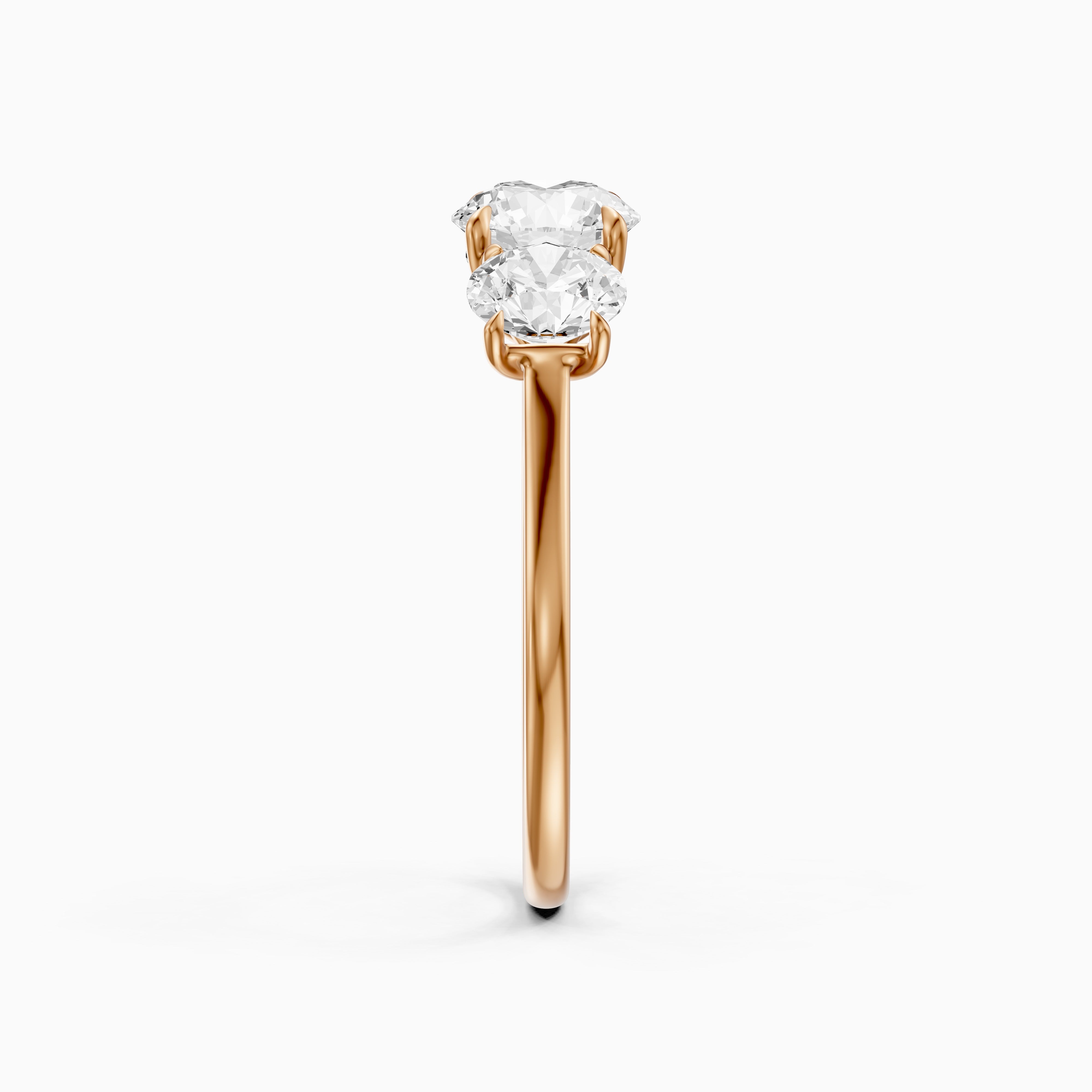 Kassie Round Cut Three Stone Cathedral Style Lab Grown Diamond Ring