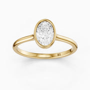 Nina Oval Cut Bezel Set Solitaire Lab Grown Diamond Ring